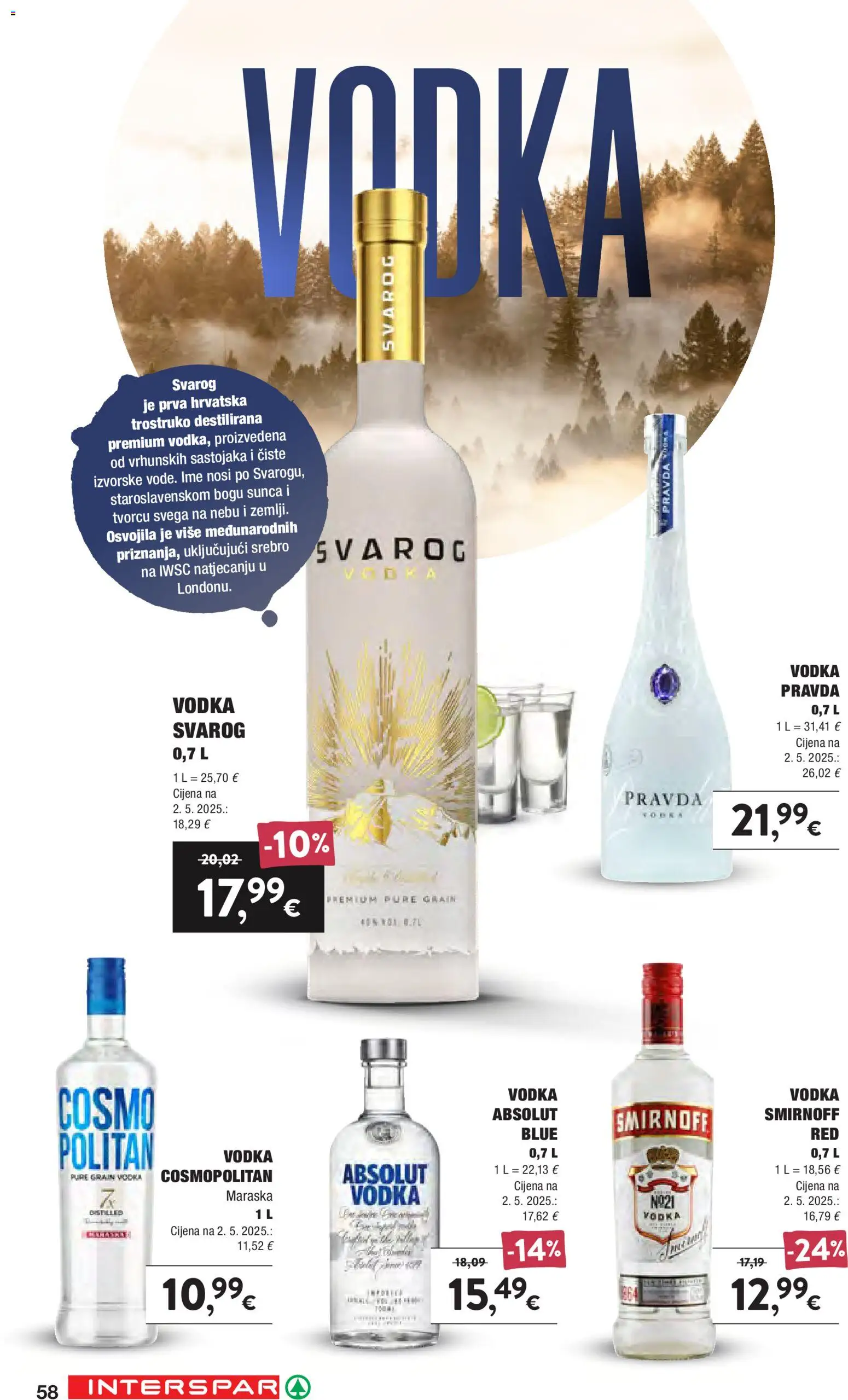 Interspar katalog | vrijedi od 16.09.2026 | Stranica: 58 | Proizvodi: Vodka