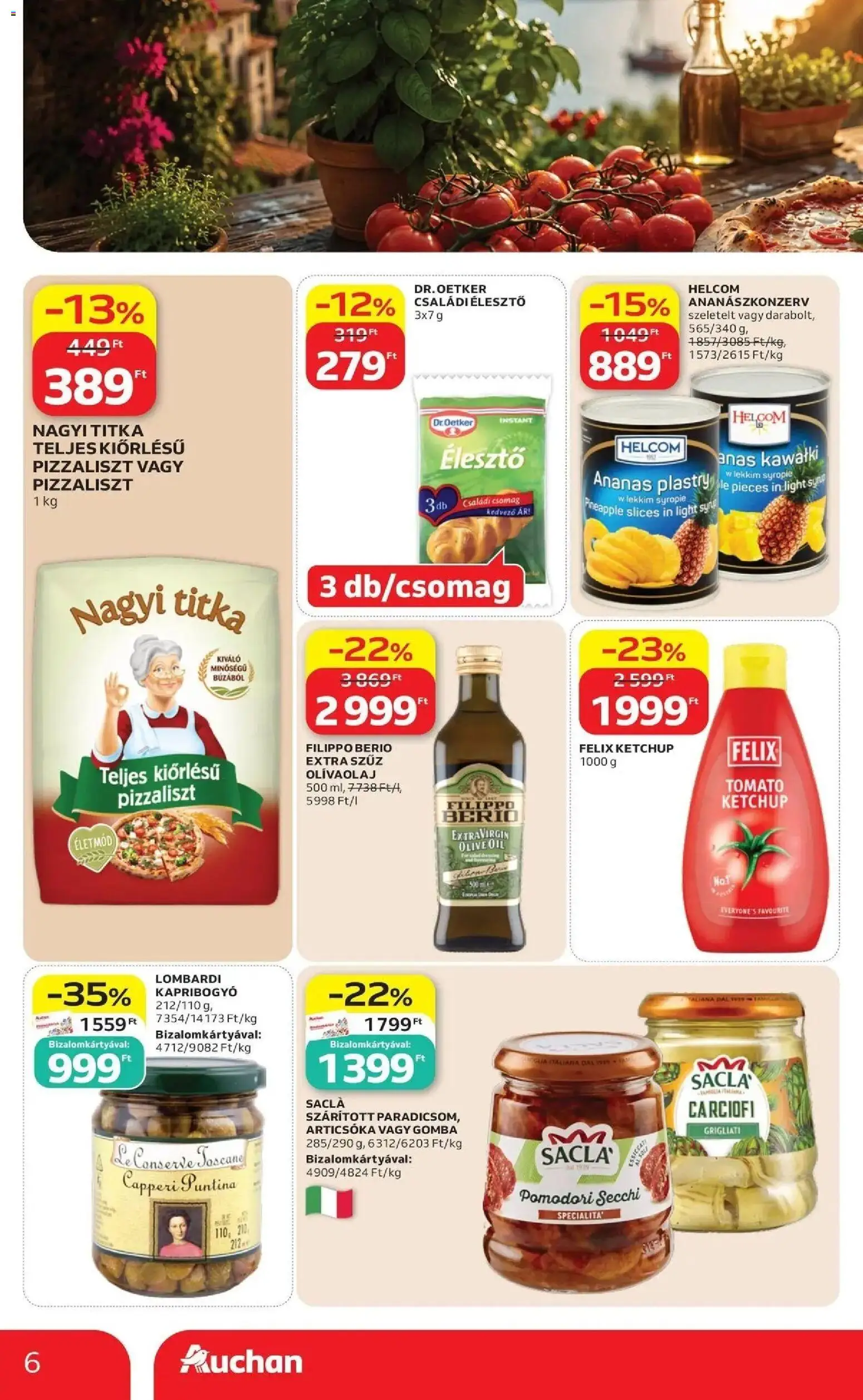 Auchan akciós ujság - amely érvényes a következő dátumtól: 2026.07.09. | Oldal: 6 | Termékek: Articsóka, Lé, Élesztő, Olívaolaj