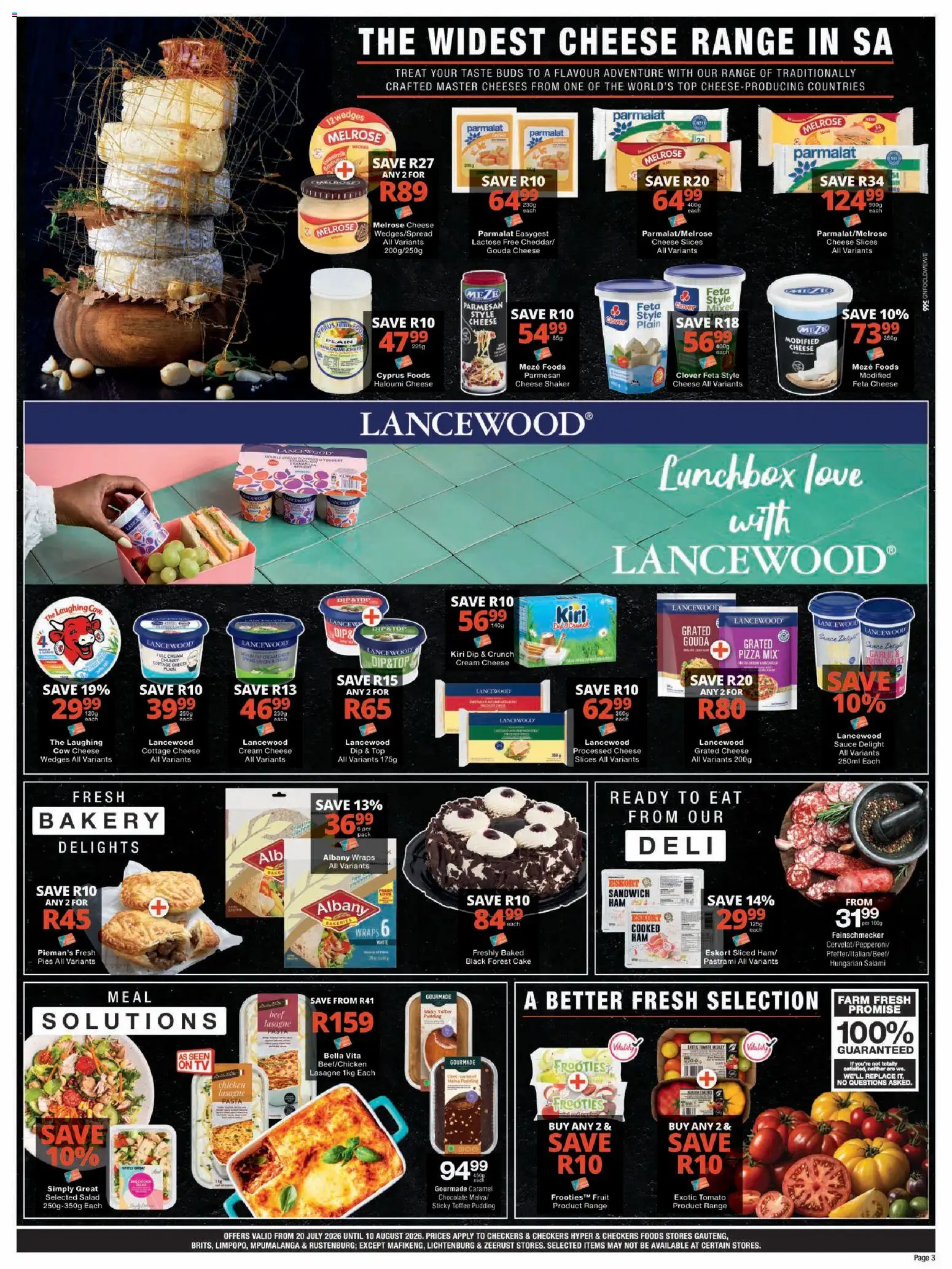 New Checkers catalogue – valid from 20/07/2026 | Page: 3 | Products: Pizza, Beef, Fruit, Sauce