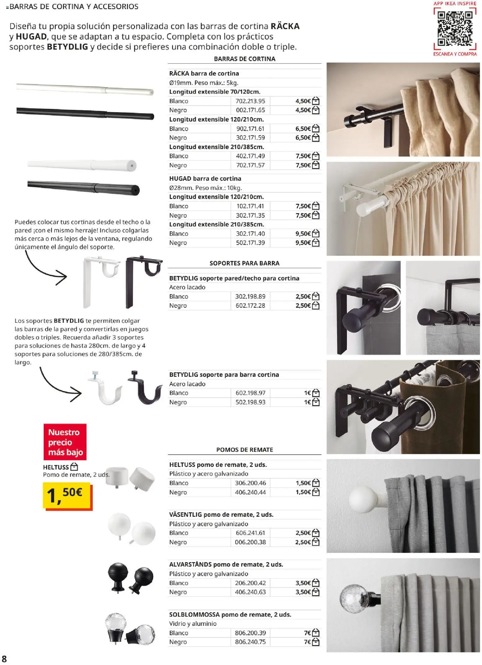 IKEA - Cortinas y estores │ válido desde el 01/09/2026 | Página: 8 | Productos: Cortina, Té, Peso