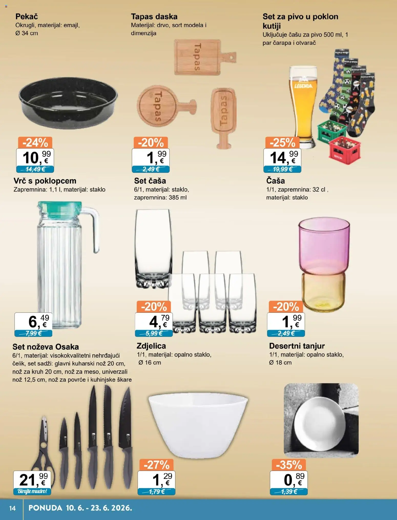 KTC katalog | vrijedi od 10.06.2026 | Stranica: 14 | Proizvodi: Kruh, Pivo, Povrće, Škare