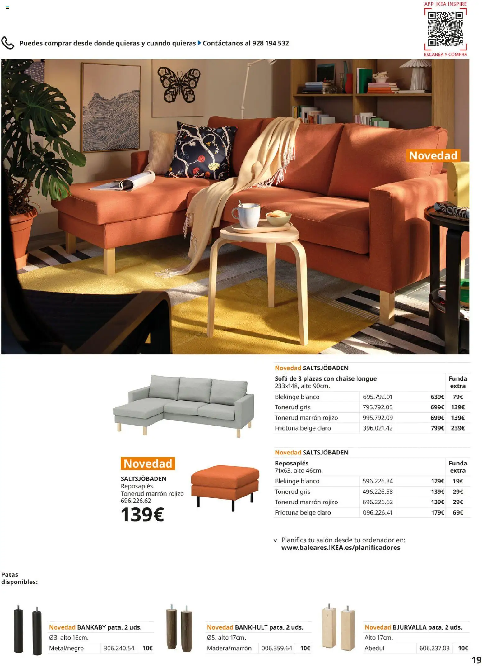 Catálogo IKEA Sofás │ válido desde el 07.05.2026 | Página: 19 | Productos: Reposapiés, Ordenador, Funda, Sofá
