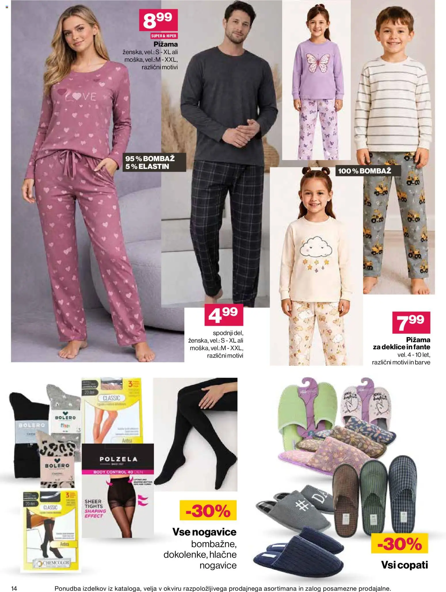 Novi Mercator katalog ponudbe – veljaven od 16.09.2026 | Stran: 14 | Izdelki: Pižama, Nogavice, Copati, Hlacne nogavice