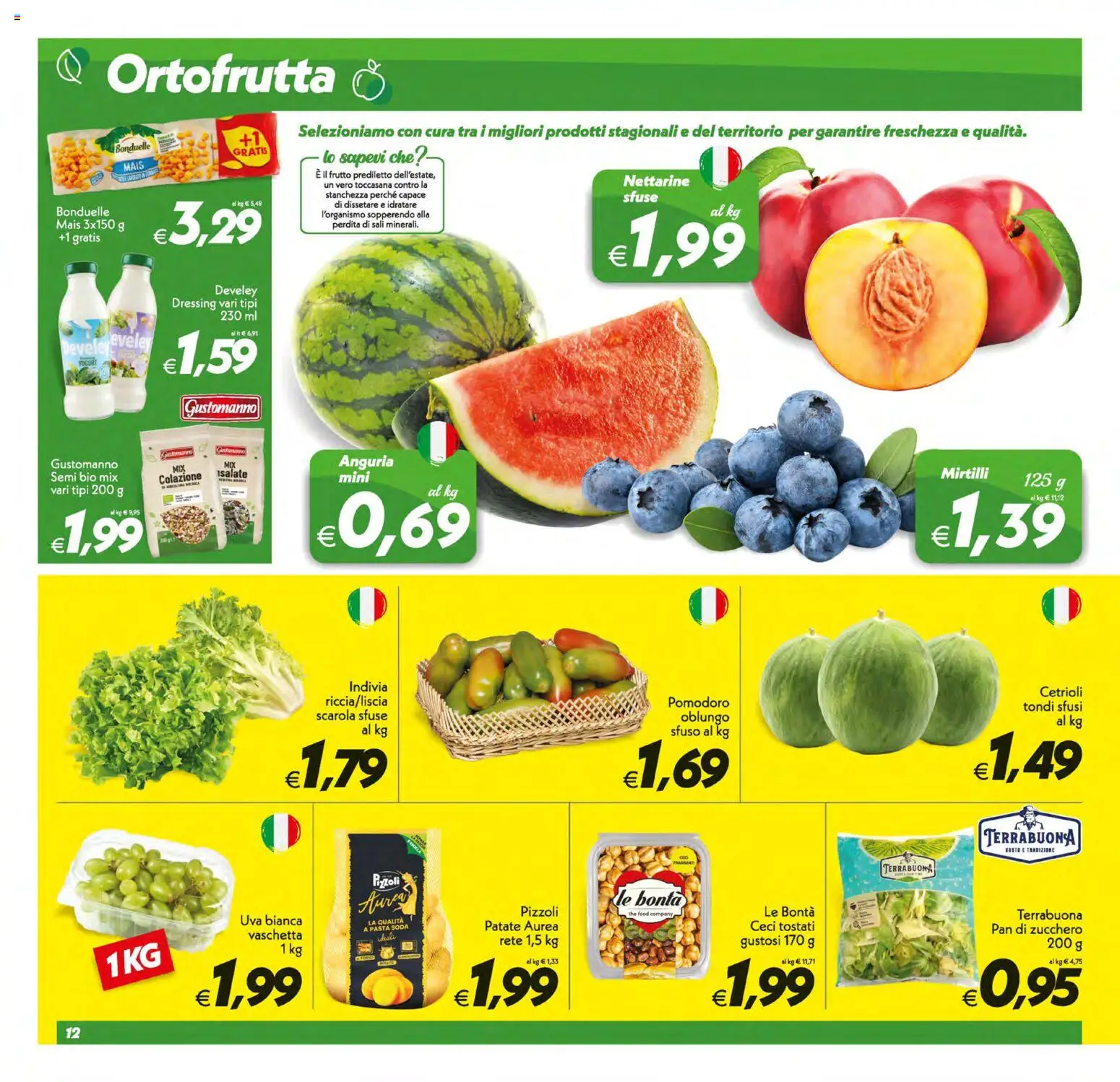 Volantino SuperConveniente del 10/07/2026 | Pagina: 12 | Prodotti: Pasta, Uva, Mais, Indivia