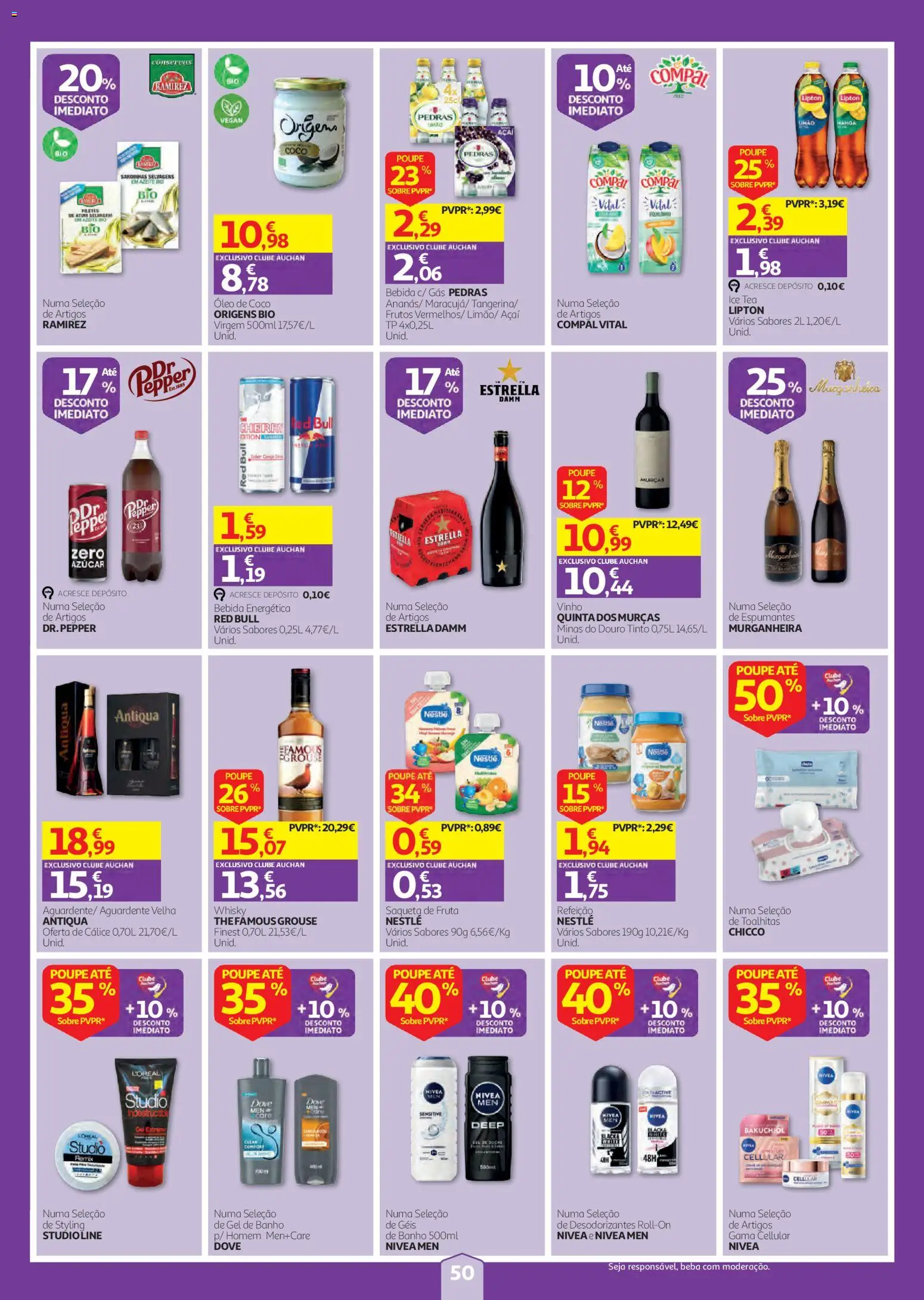 Auchan folheto │ válido de 01/10/2026 | Página: 50 | Produtos: Açai, Gel de banho, Sardinhas, Óleo