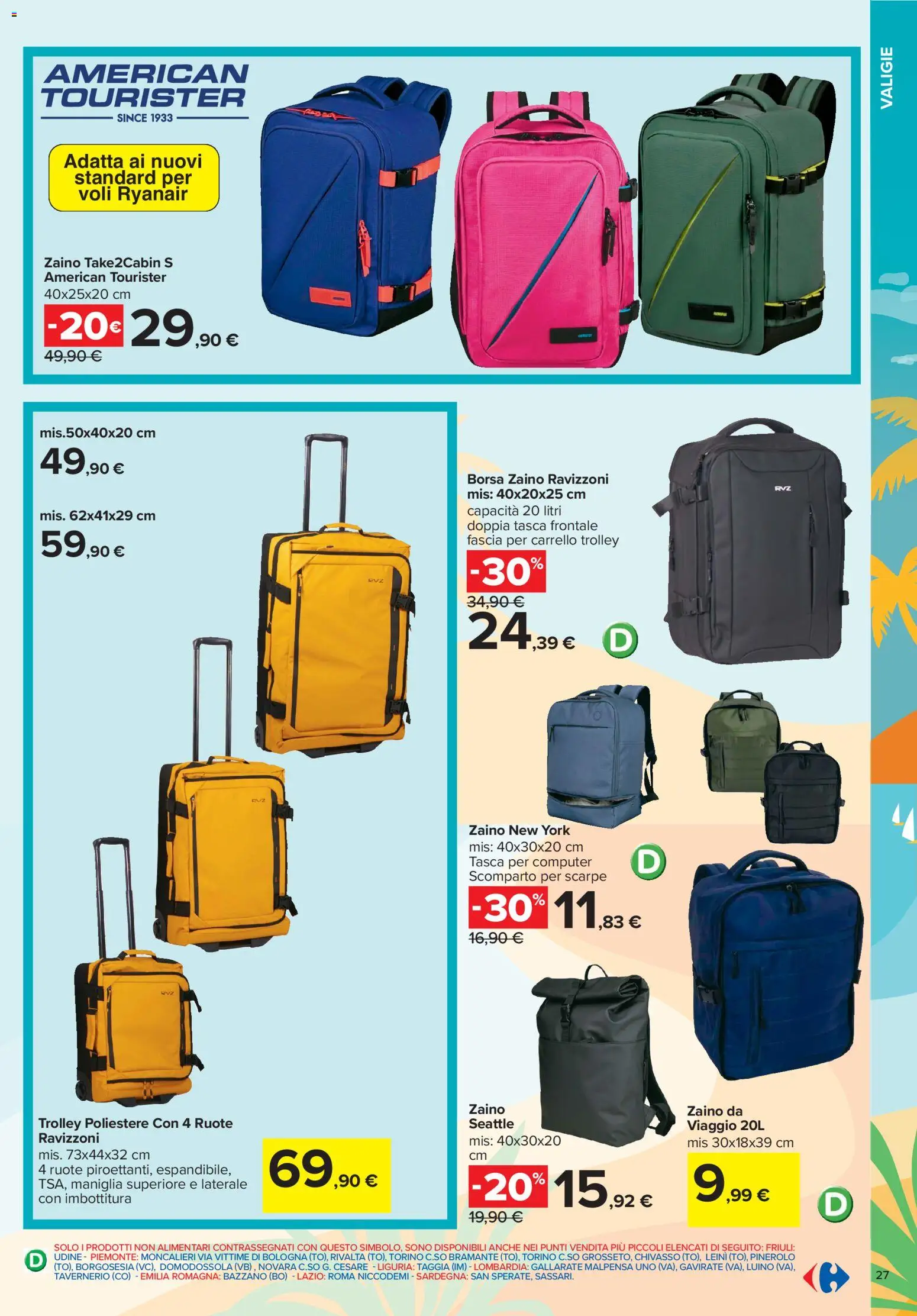 Volantino Carrefour del 01.06.2026 | Pagina: 27 | Prodotti: Zaino, Scarpe, Computer, Trolley