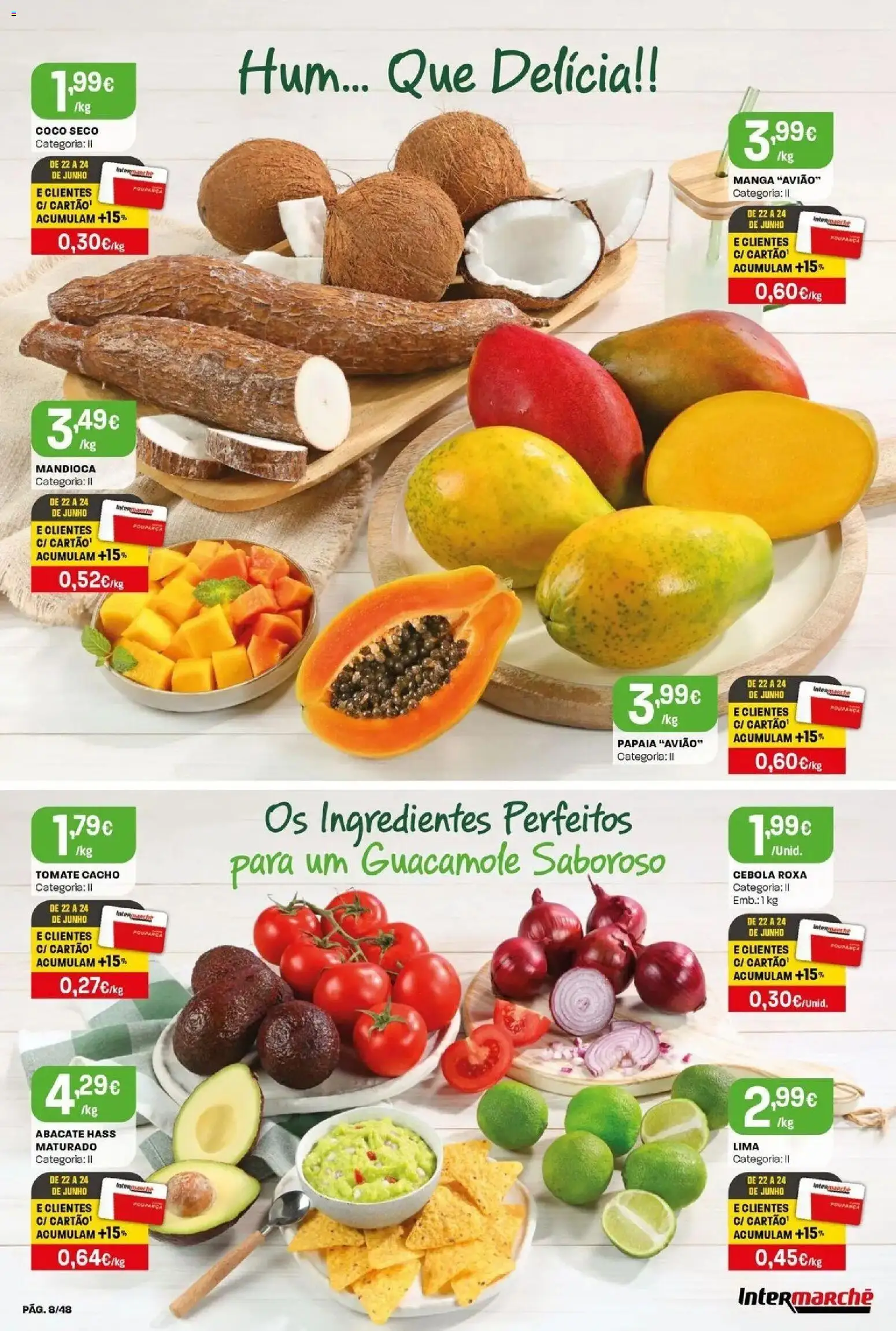 Intermarché - Isto é que são preços BAIXOS! │ válido de 18/06/2026 | Página: 8 | Produtos: Cebola, Abacate, Tomate