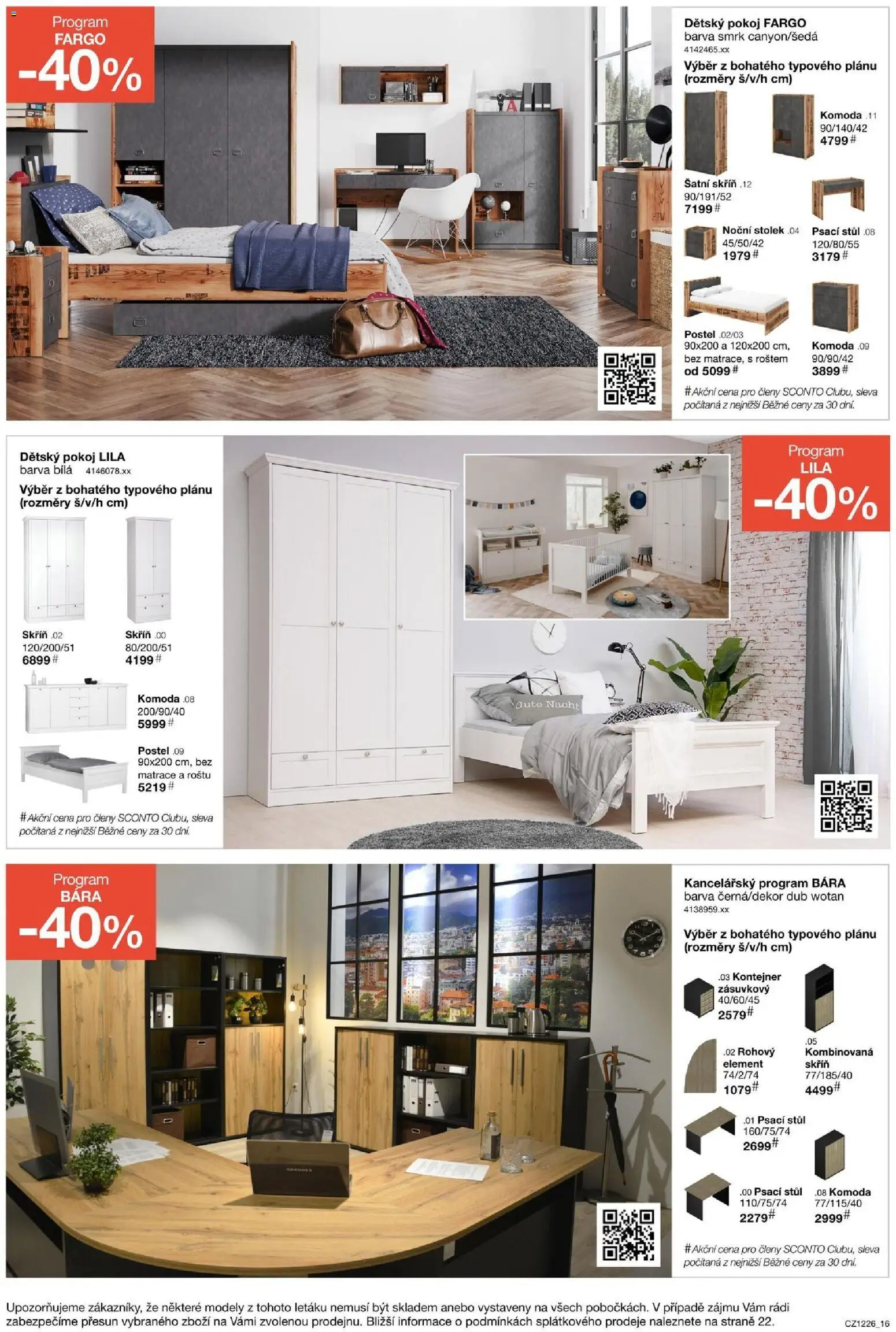 Sconto nábytek leták od 23.09.2026 | Strana: 16 | Produkty: Postel, Komoda, Modely, Stůl