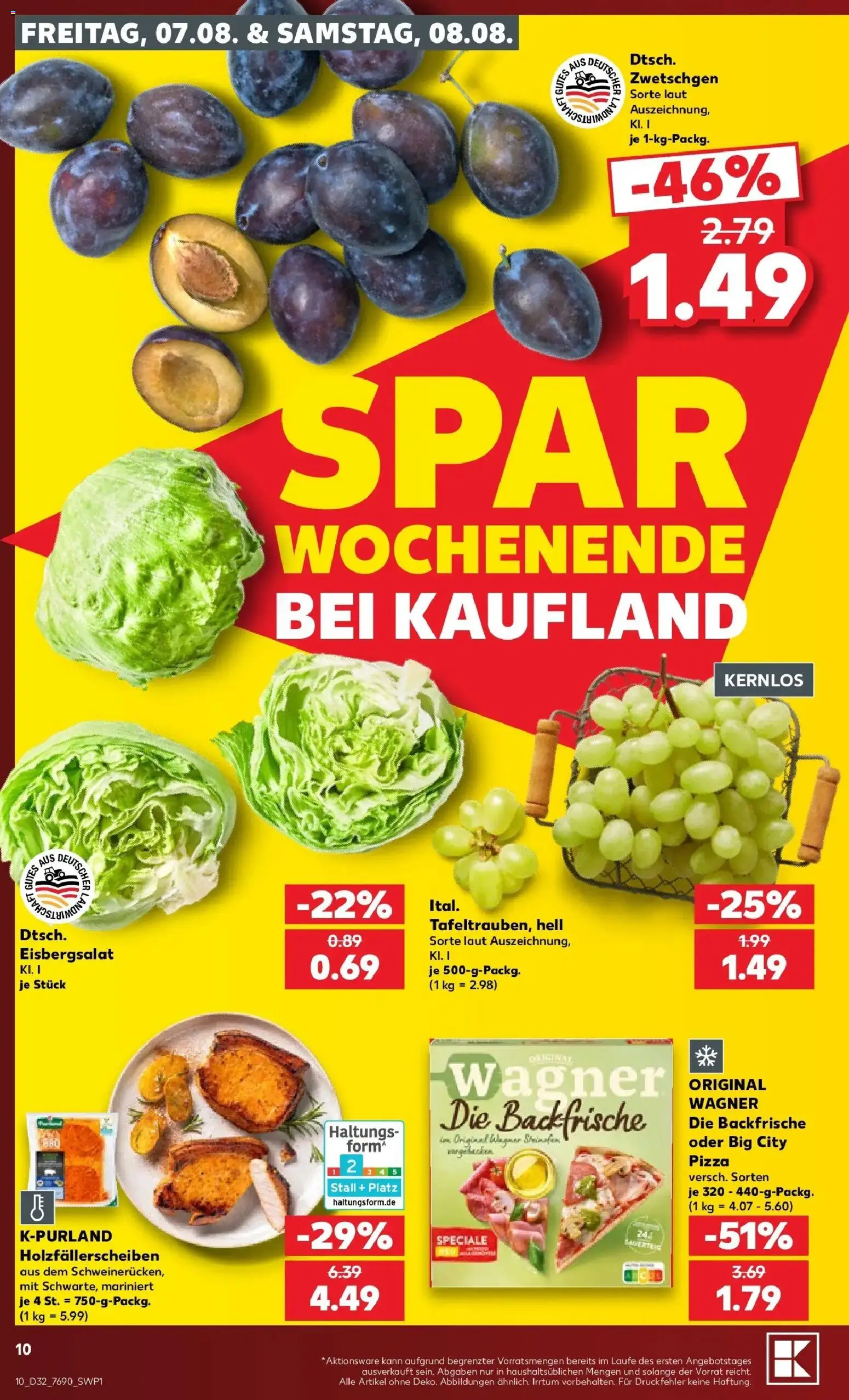 Kaufland Prospekt Calw – gültig ab 03.08.2026 | Seite: 19 | Produkte: Zwetschgen, Eisbergsalat, Pizza