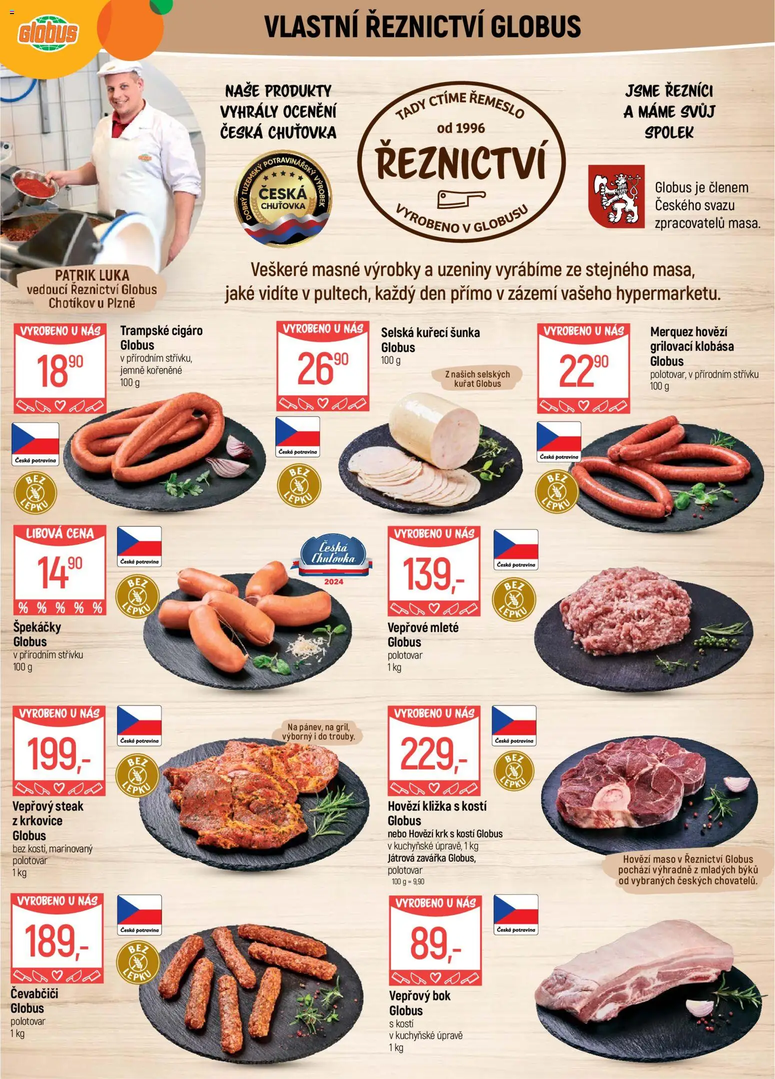 Globus leták - Plzeň od 27.05.2026 | Strana: 5 | Produkty: Hovězí, Kuřecí šunka, Maso, Krkovice