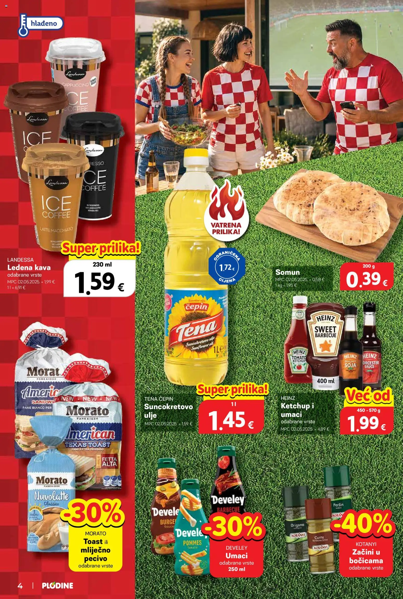 Plodine katalog | vrijedi od 17.06.2026 | Stranica: 4 | Proizvodi: Ledena kava, Peršin, Curry, Pecivo