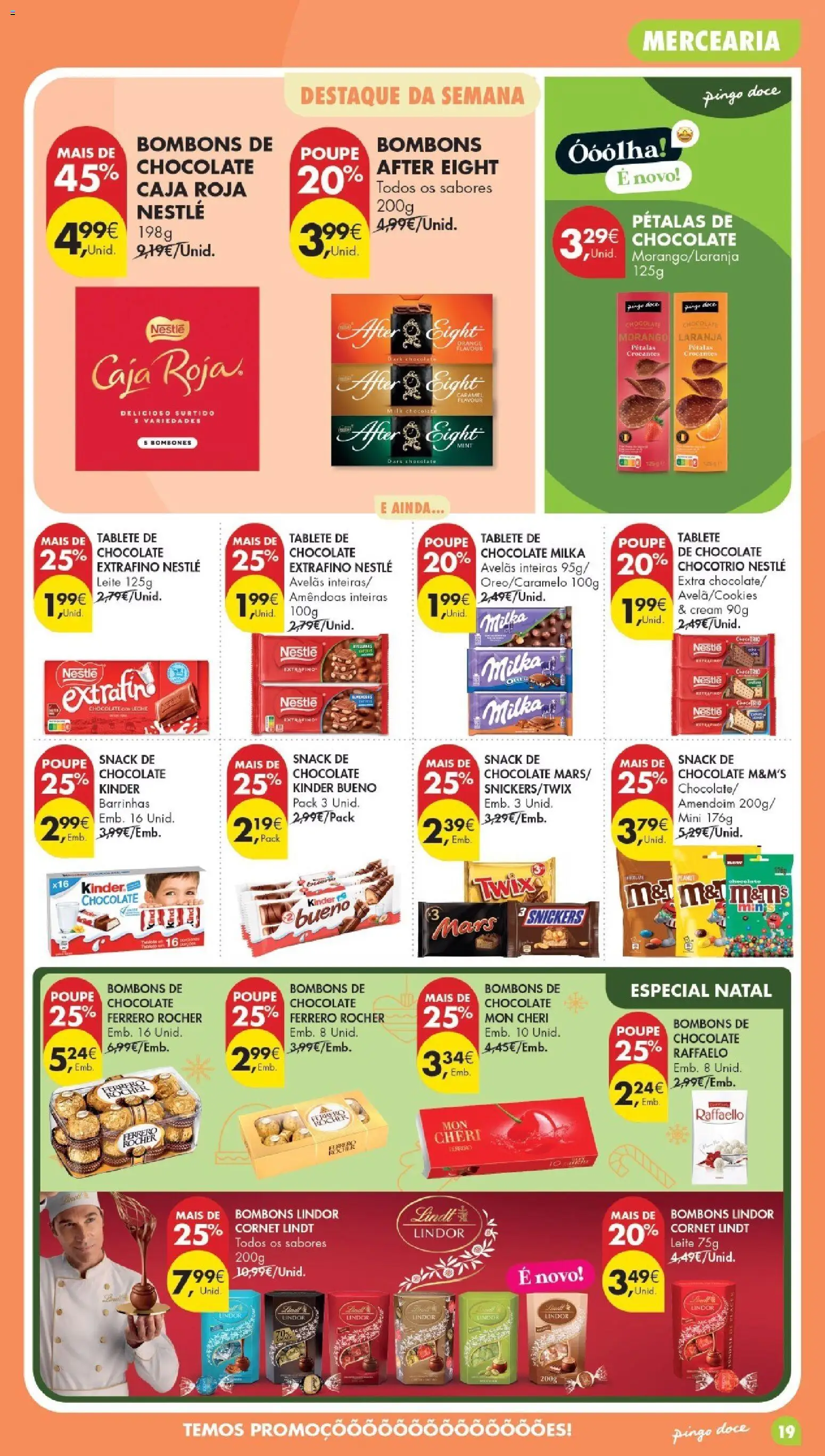 Pingo Doce Folheto Poupe Este Fim de Semana │ válido de 13/10/2026 | Página: 19 | Produtos: Avelãs, Mercearia, Chocolate, Lindor