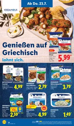 Náhled letáku Lidl Německo leták od 20.07.2026 | Strana: 54 | Produkty: Paprika, Tzatziki, Feta