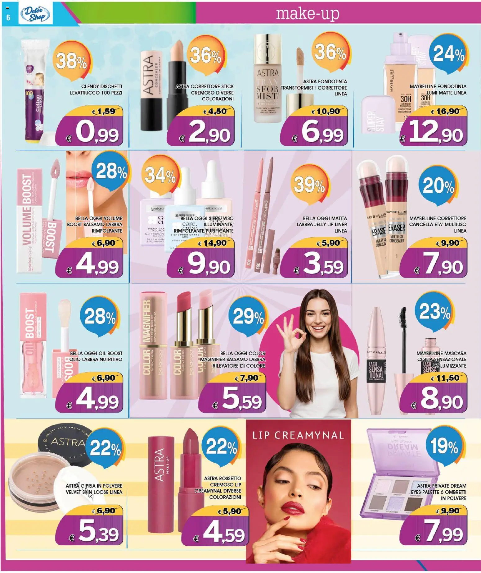 Volantino Deter Shop del 01/07/2026 | Pagina: 6 | Prodotti: Mascara, Fondotinta, Correttore, Cipria