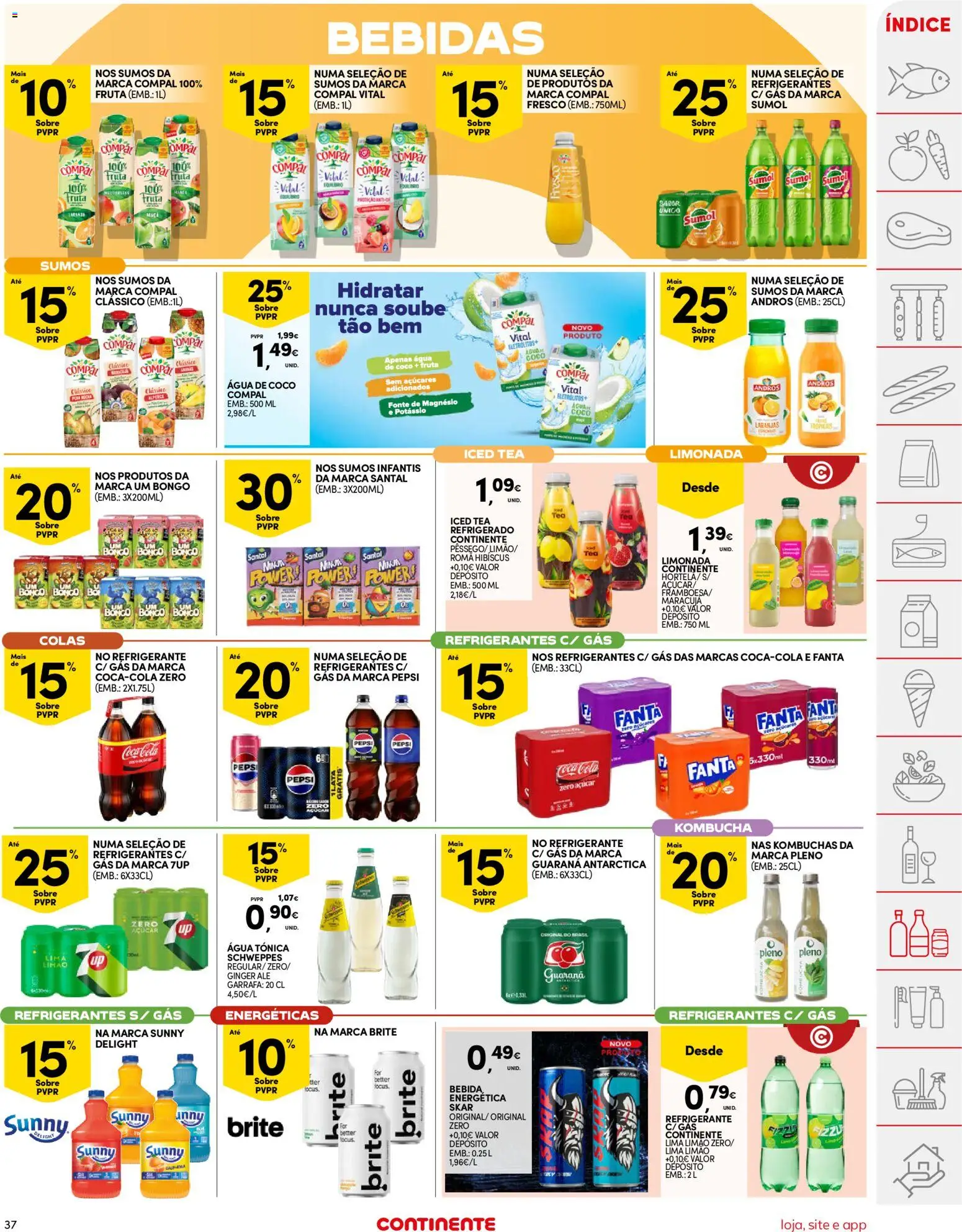 Continente folheto │ válido de 20/10/2026 | Página: 39 | Produtos: Pepsi, Kombucha, Água tónica, Coco