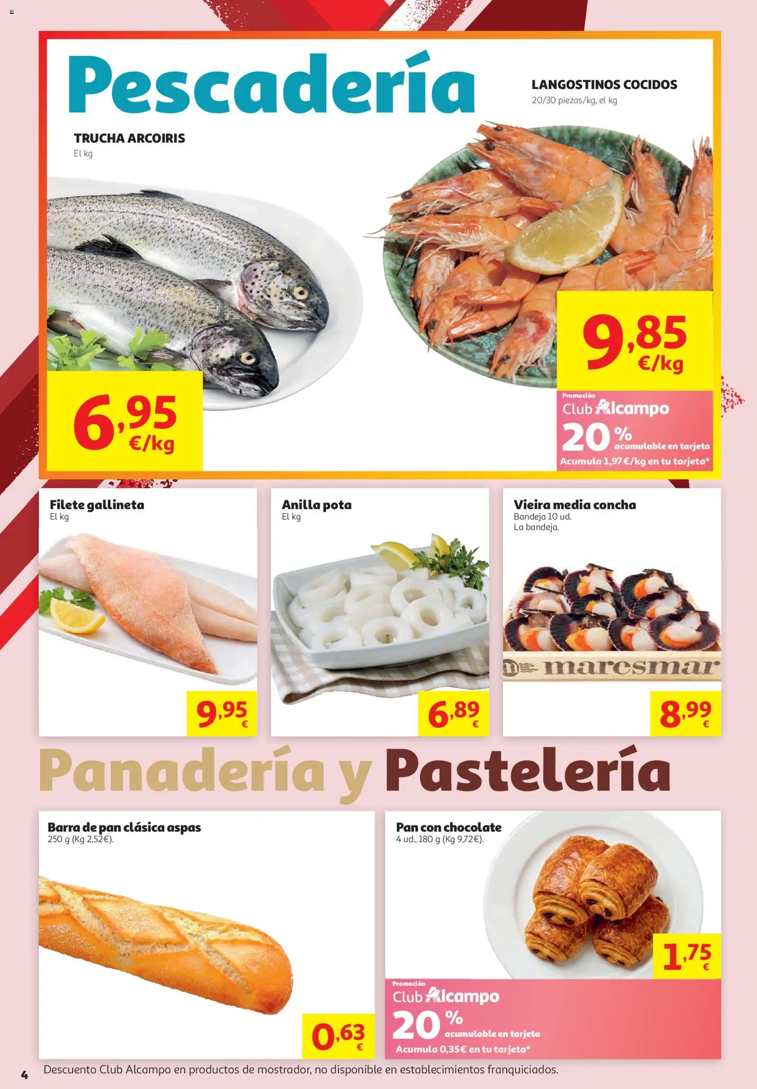 Alcampo folleto │ válido desde el 16.06.2026 | Página: 4 | Productos: Chocolate, Filete, Panadería, Bandeja