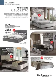 Anteprima del volantino Conforama volantino Arredo valido a partire dal 22/06/2026 | Pagina: 76 | Prodotti: Panna, Letto matrimoniale, Contenitore, Letto