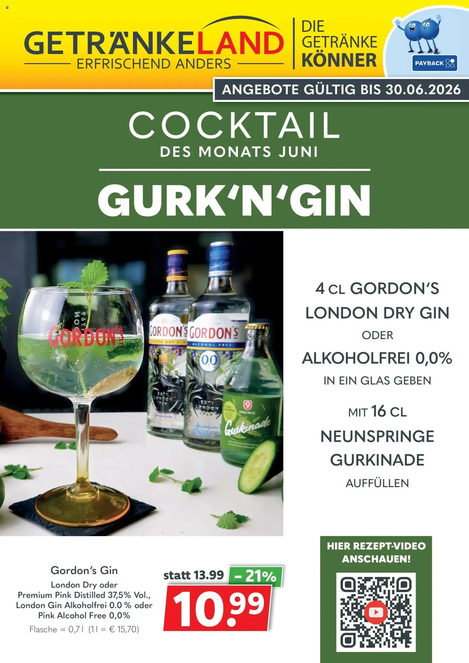 Getränkeland: Getränkeangebote – gültig ab 21.06.2026 | Seite: 1 | Produkte: Gordon's gin, Gin