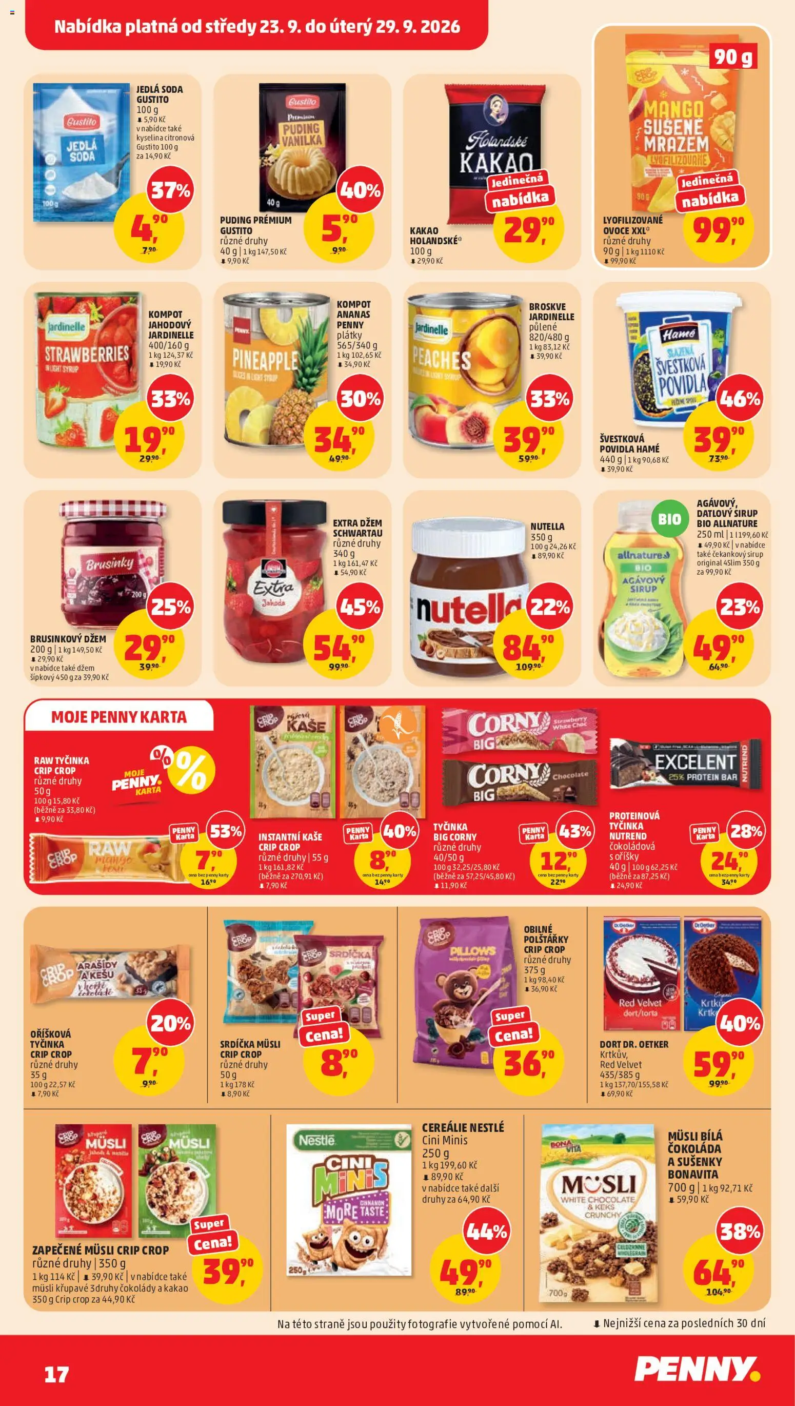 Penny Market leták od 23.09.2026 | Strana: 17 | Produkty: Kešu, Kyselina citronová, Arašídy, Brusinky