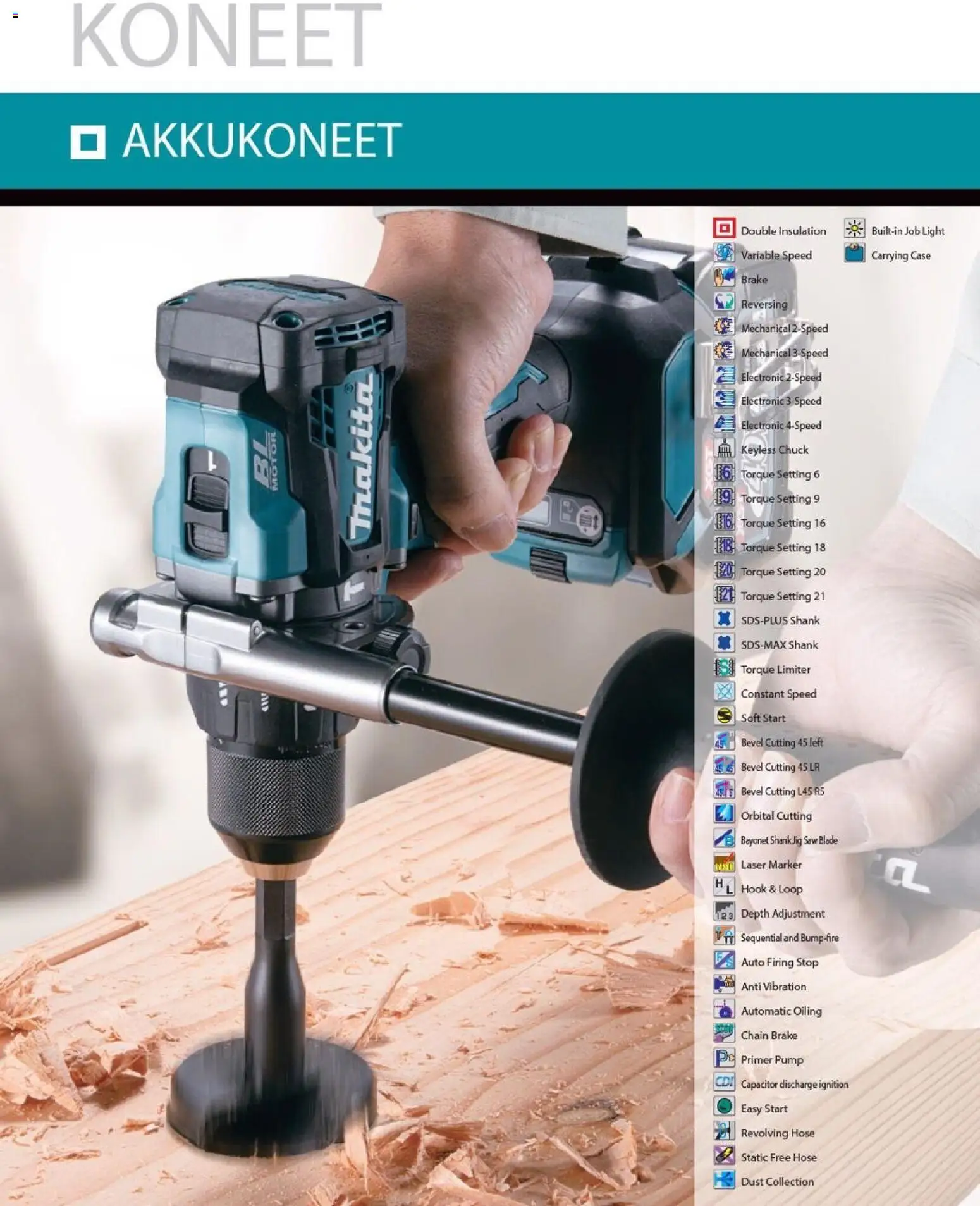 Makita - Tuoteluettelo 2026 – voimassa 24/03/2026 alkaen | Sivu: 18