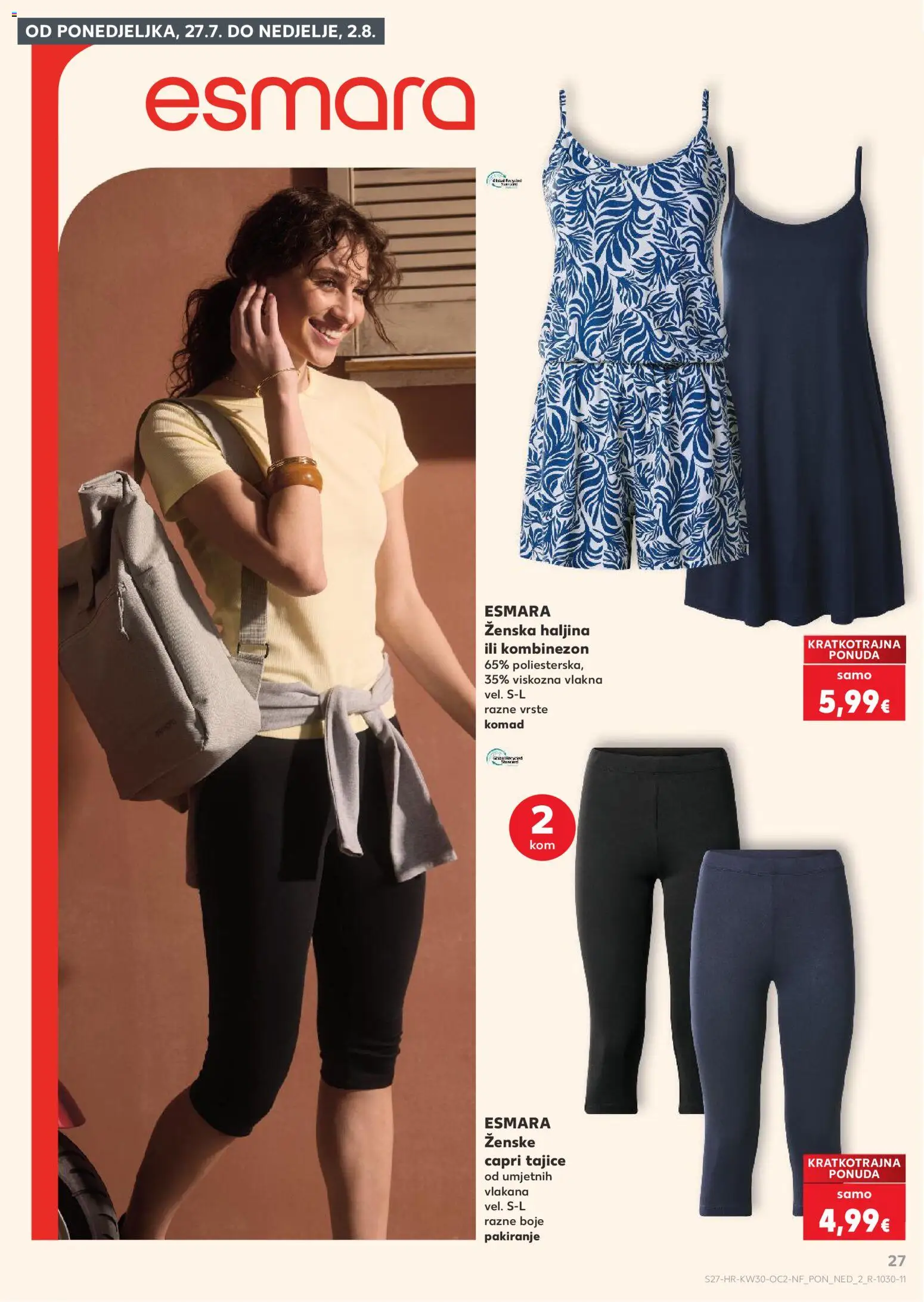 Kaufland katalog | vrijedi od 22.07.2026 | Stranica: 27 | Proizvodi: Kombinezon, Tajice, Haljina