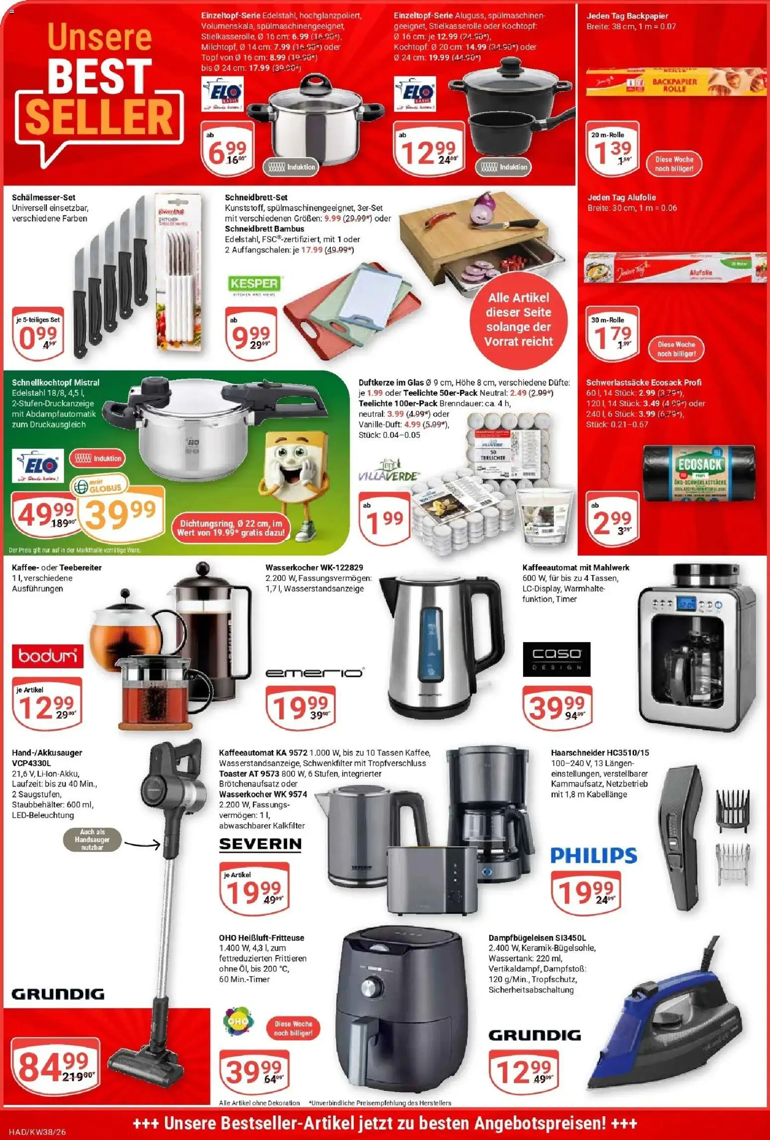 Globus Prospekt Halle (saale) (ab 14.09.2026) » Angebote online | Seite: 24 | Produkte: Philips, Toaster, Kaffee, Heißluftfritteuse