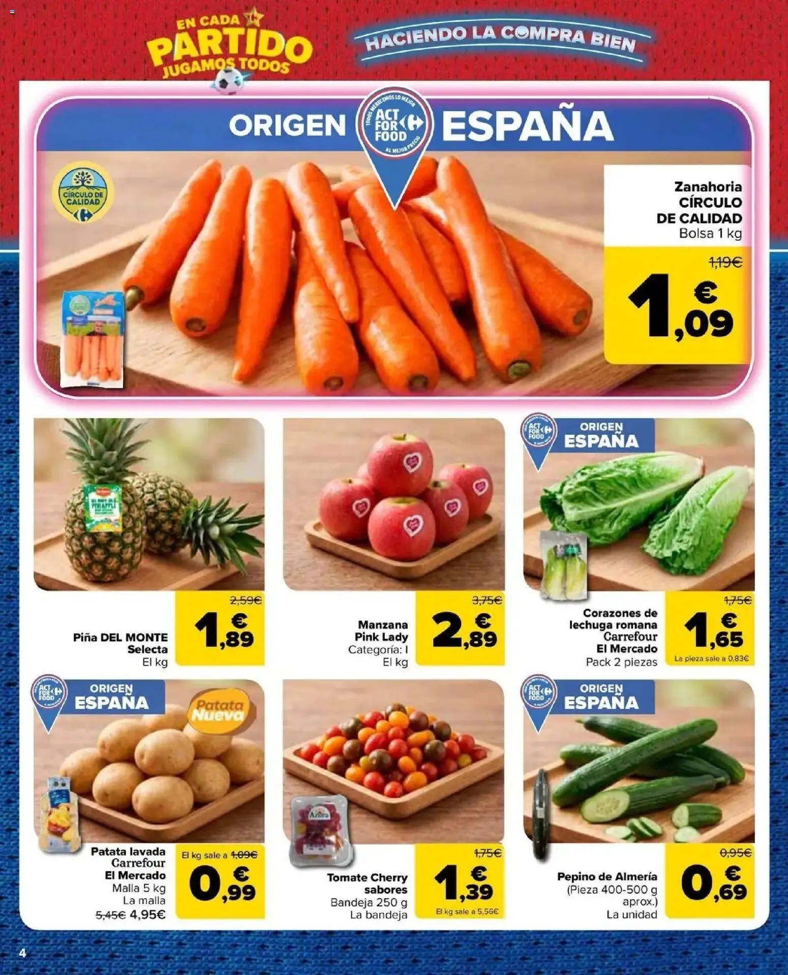 Carrefour Market -  unidad al -50 │ válido desde el 25/06/2026 | Página: 4 | Productos: Tomate, Zanahoria, Manzana, Bolsa