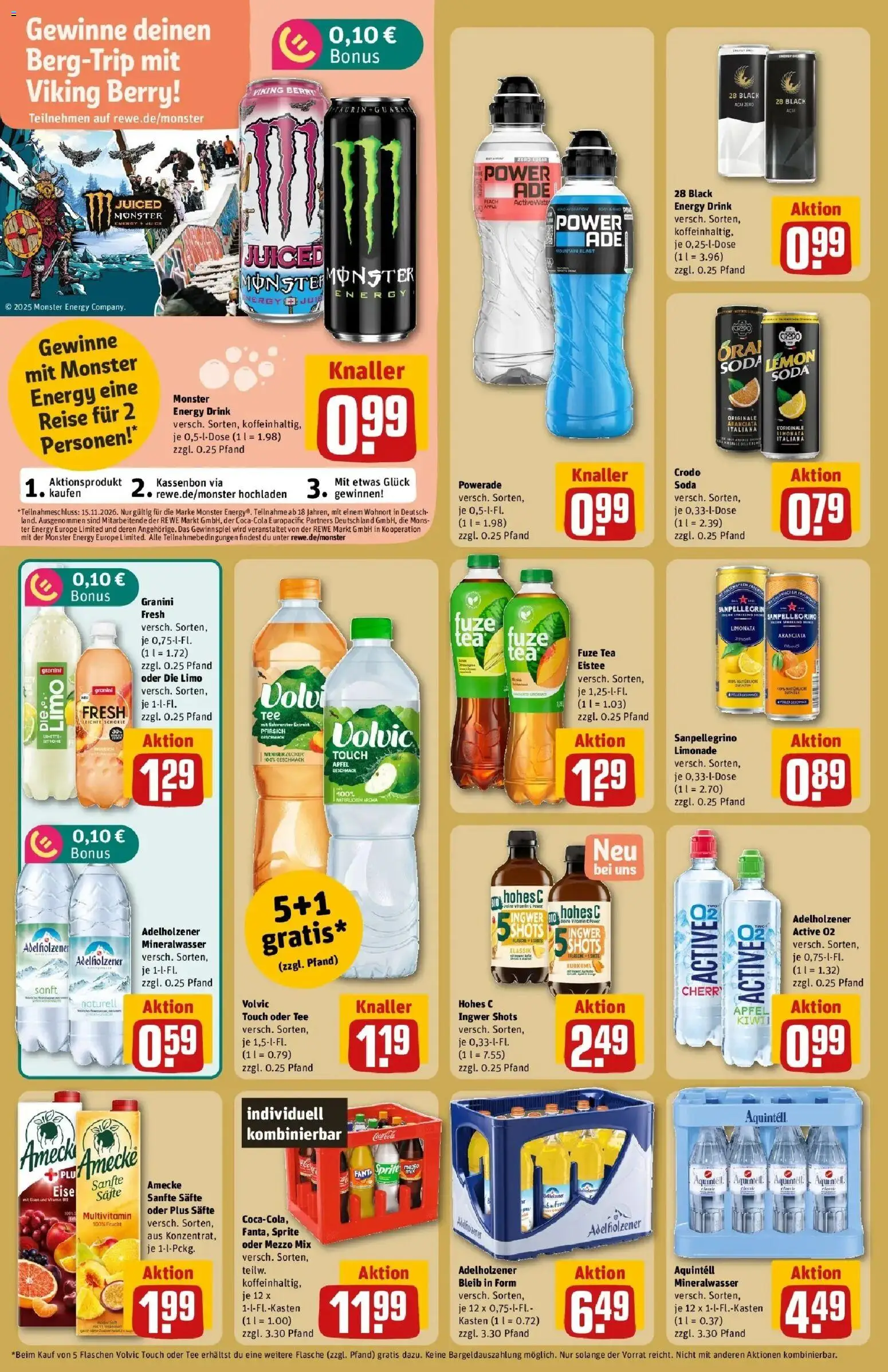 REWE Prospekt ab 26.10.2026 zum Blättern » Angebote | Seite: 20 | Produkte: Fuze tea, Limonade, Oder mezzo mix, Volvic