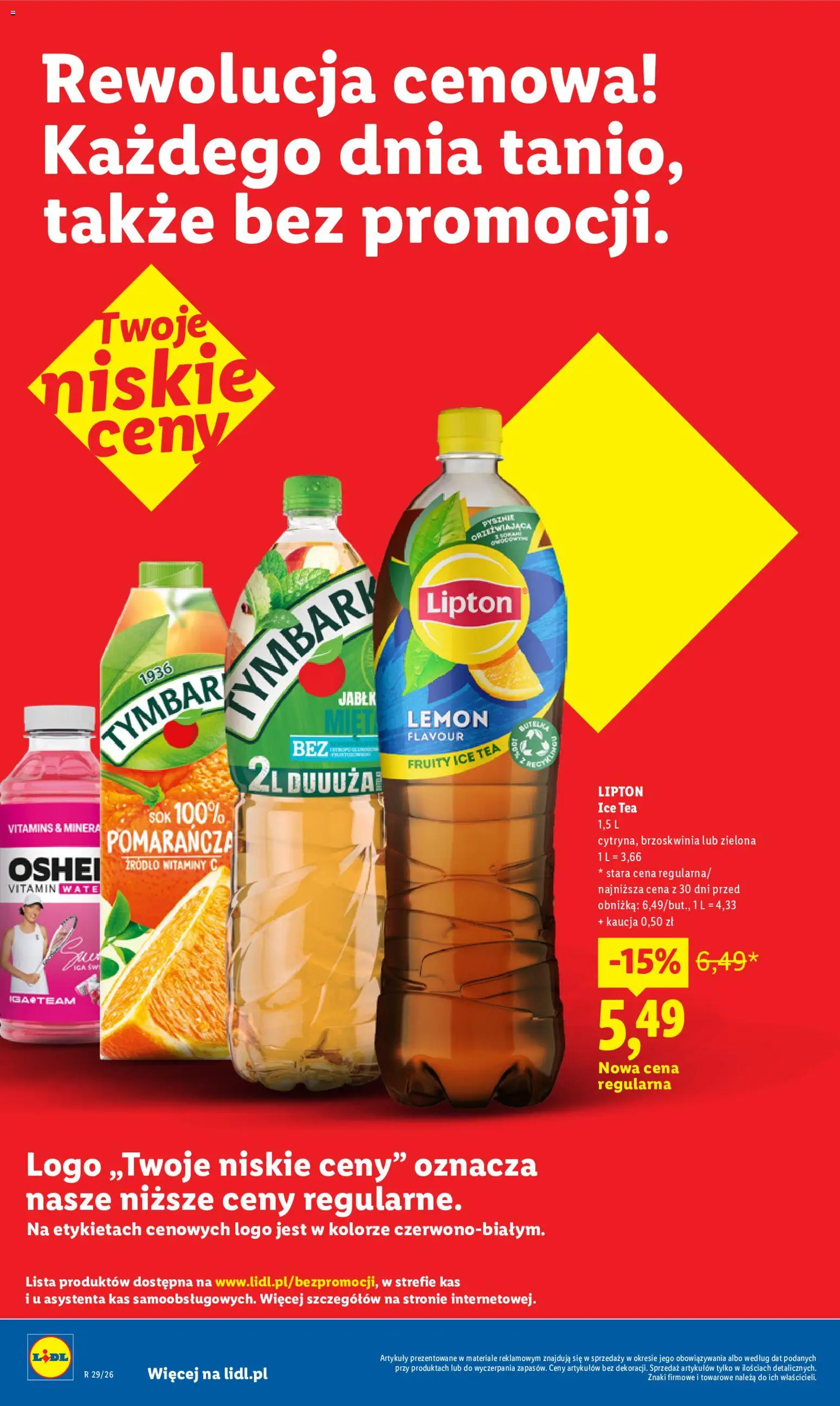 Lidl gazetka od 20.07.2026 | Strona: 36 | Produkty: Ice Tea, Tymbark, Oshee, Sok