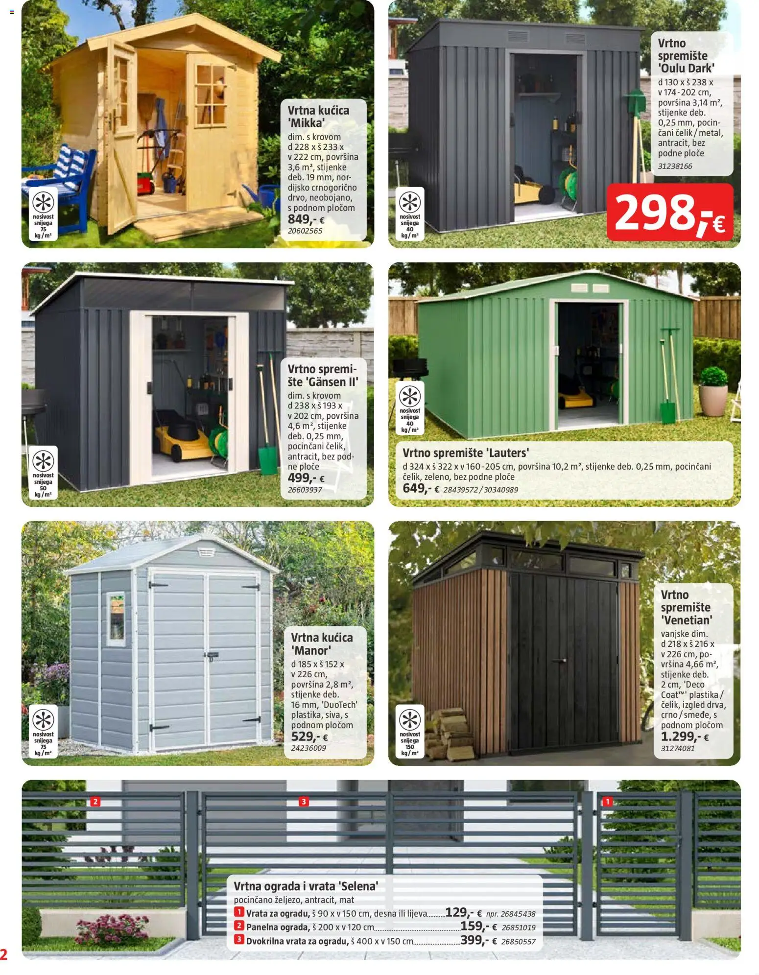 Bauhaus katalog | vrijedi od 19.08.2026 | Stranica: 2 | Proizvodi: Vrtna kućica, Ograda, Vrata, Kucica