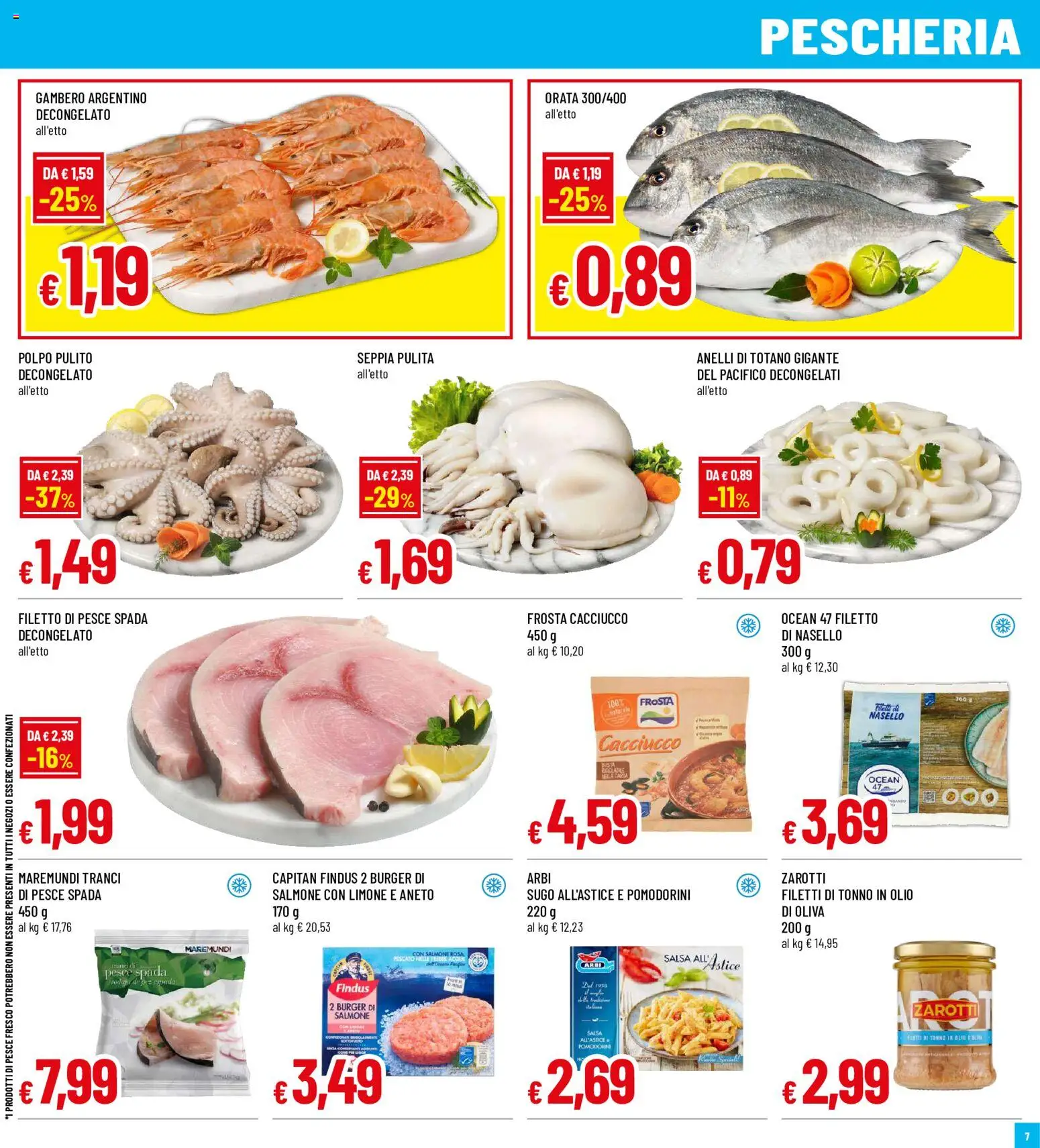 Volantino Famila del 10/08/2026 | Pagina: 7 | Prodotti: Salmone, Polpo, Aneto, Pesce spada