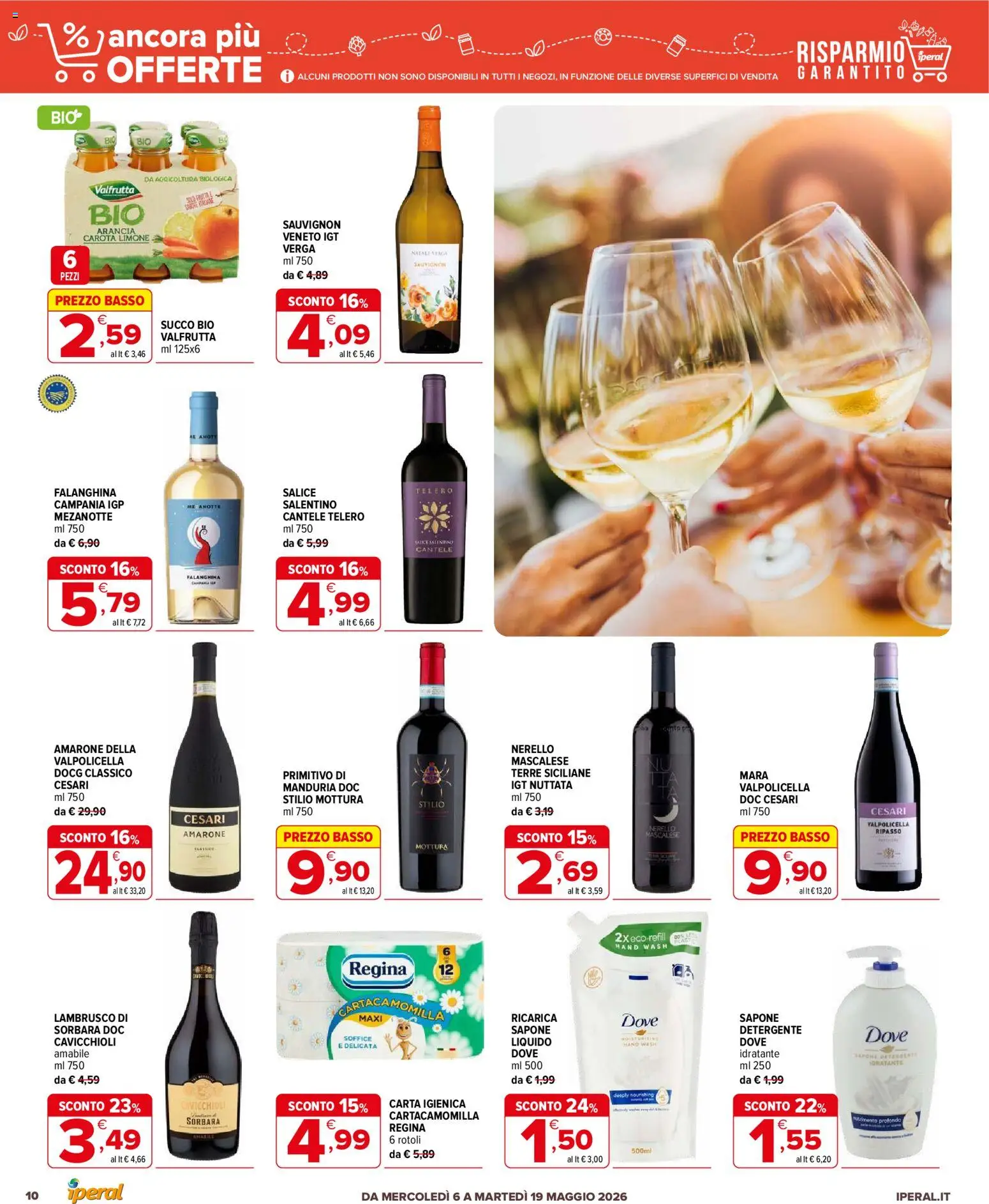 Volantino Iperal del 06.05.2026 | Pagina: 10 | Prodotti: Carta igienica, Sapone, Succo, Detergente