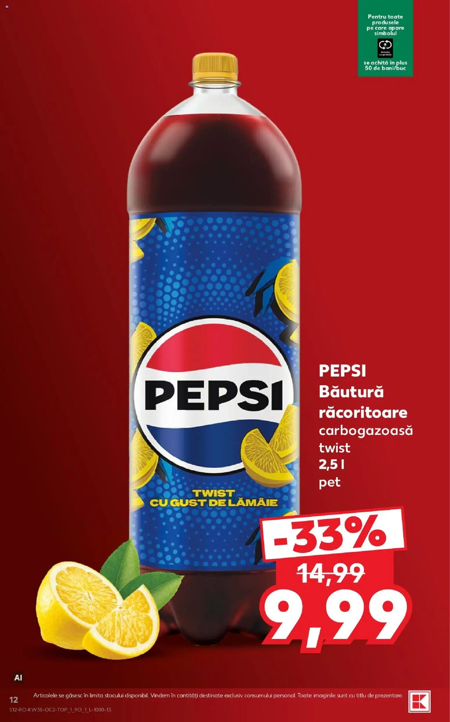 Kaufland RO akciós ujság - amely érvényes a következő dátumtól: 2026.09.16. | Oldal: 12 | Termékek: Pepsi