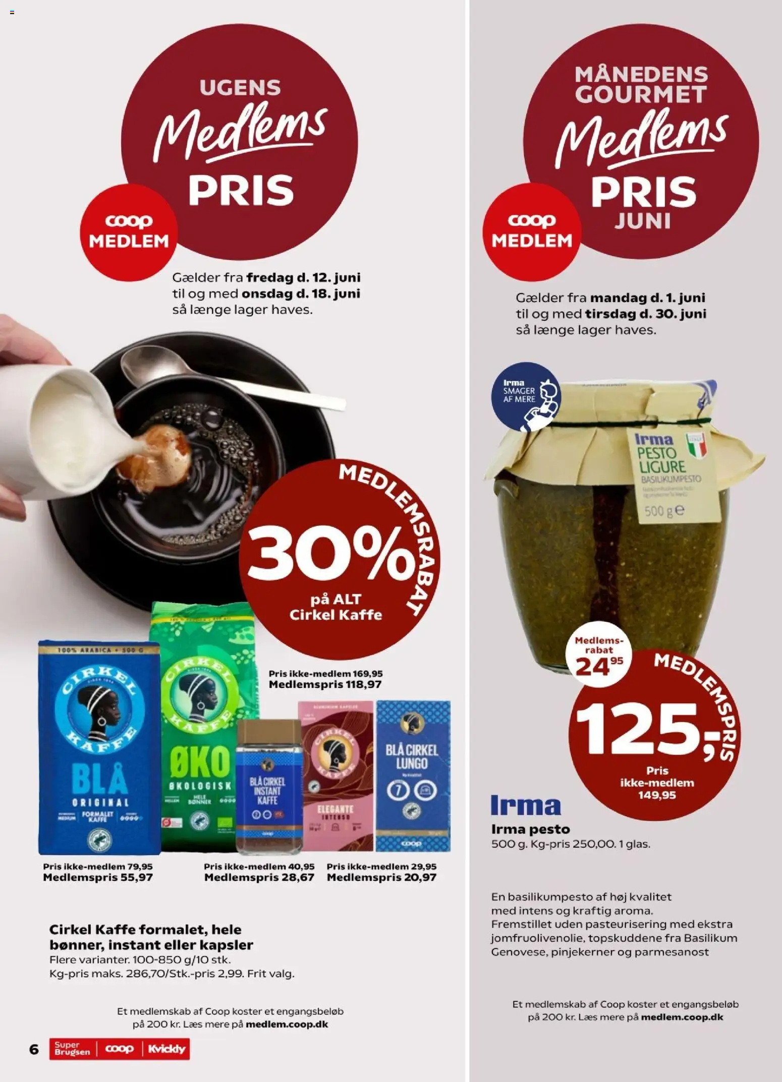 Super Brugsen tilbudsavis – gyldig fra 12.06.2026 | Side: 7 | Produkter: Kaffe, Bønner, Pesto, Basilikum