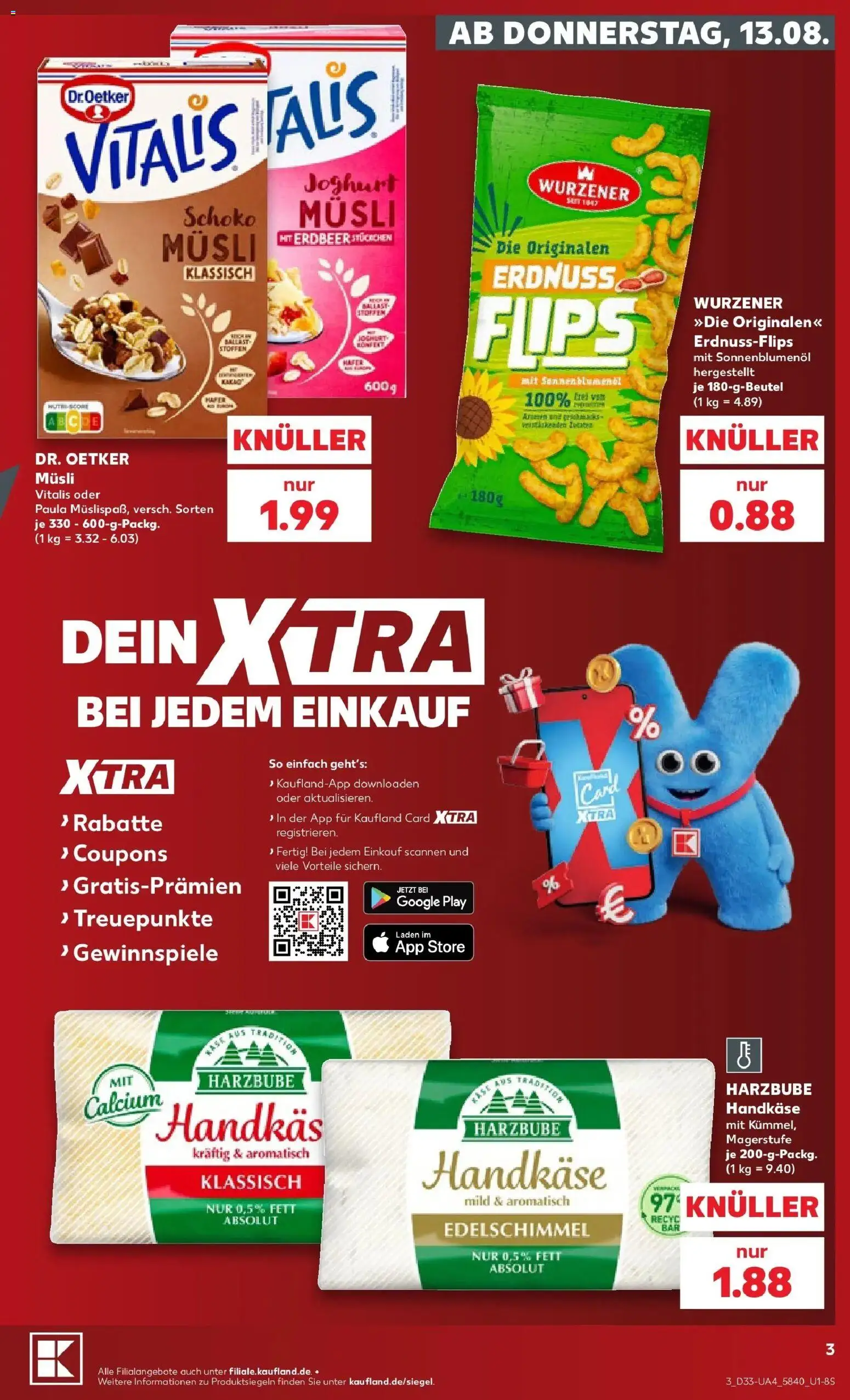 Prospekt Kaufland ab 13.08.2026 » Angebote Online zum Blättern | Seite: 3 | Produkte: Musli, Joghurt, Sonnenblumenol