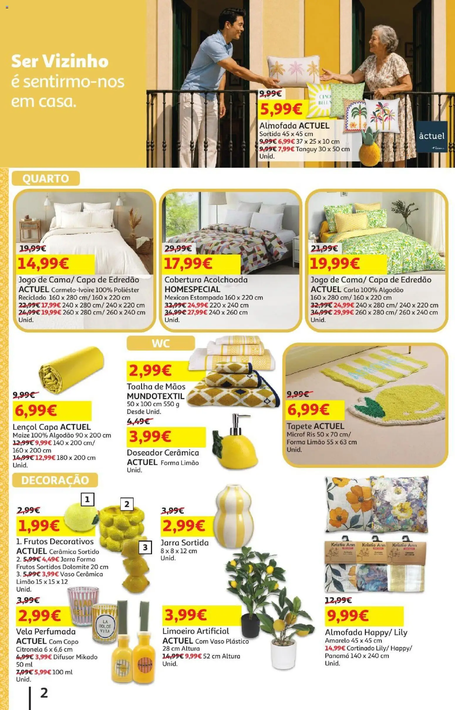 Auchan - Férias de Verão  Casa Verão │ válido de 22/07/2026 | Página: 2 | Produtos: Algodão, Almofada, Vaso, Difusor