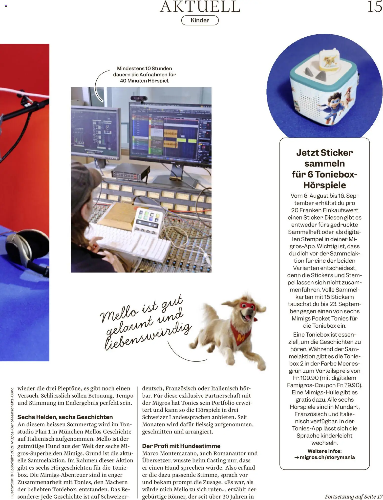 Migros aktionen Magazin – gültig ab 12.08.2026 | Seite: 15 | Produkte: Box, Audio, Player
