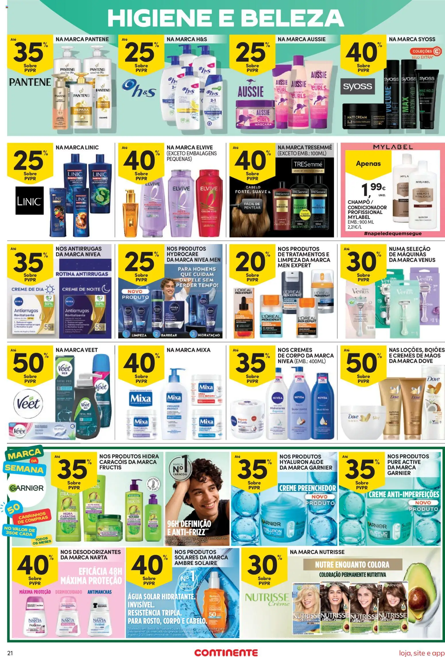 Continente Semanal Continente Bom Dia │ válido de 18/08/2026 | Página: 21 | Produtos: Agua, Champô, Condicionador, Creme