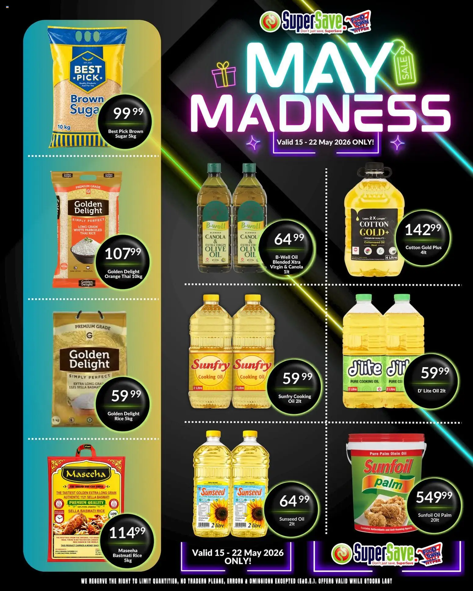 New Super Save catalogue – valid from 15.05.2026 | Page: 3 | Products: Oil, Rice, Tap, Sugar