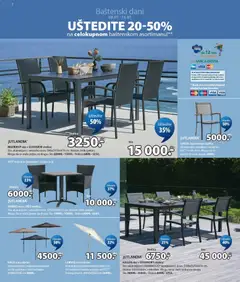 JUTLANDIA® SIRDAL baštenska stolica, Sto: aluminijum i naušljeno FSC™ tvrdo drvo. Mogu da se slažu jedna na drugu. 9999,- - pregled Jysk kataloga - važi od 08.07.2026 | Strana: 2