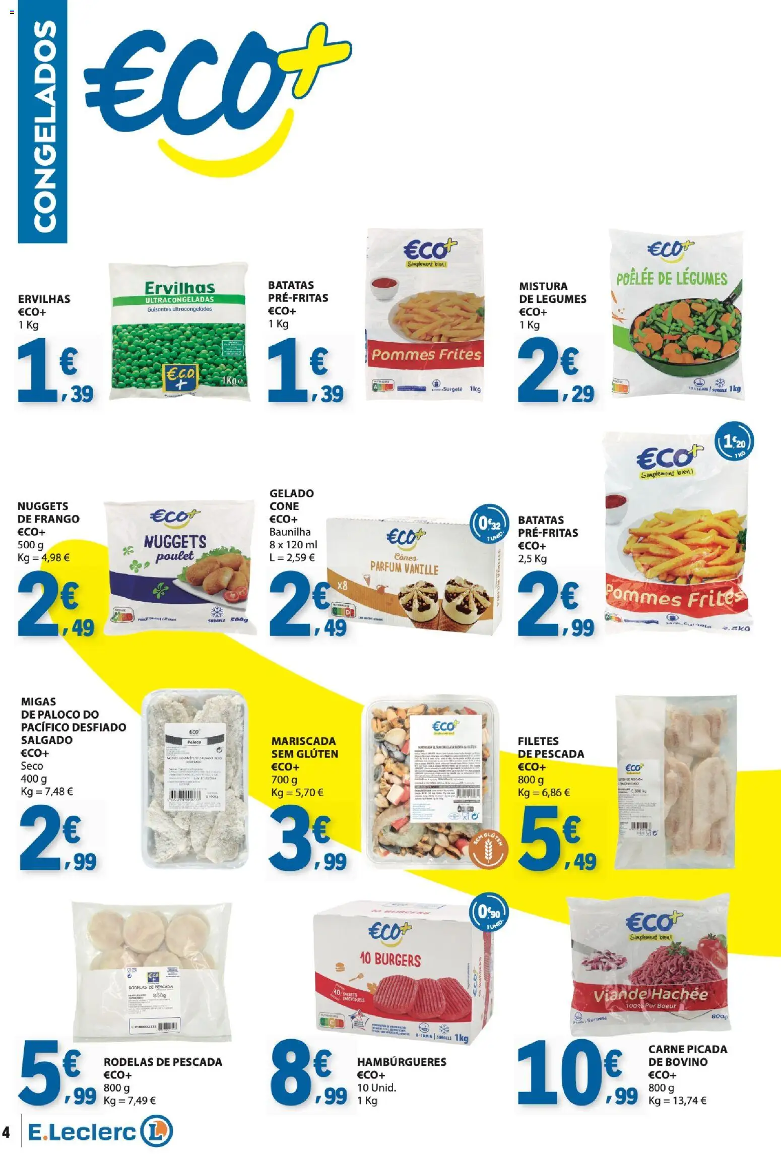 E.Leclerc - Folheto Especial Eco e Marca Guia │ válido de 08/09/2026 | Página: 4 | Produtos: Frango, Batatas, Legumes, Carne