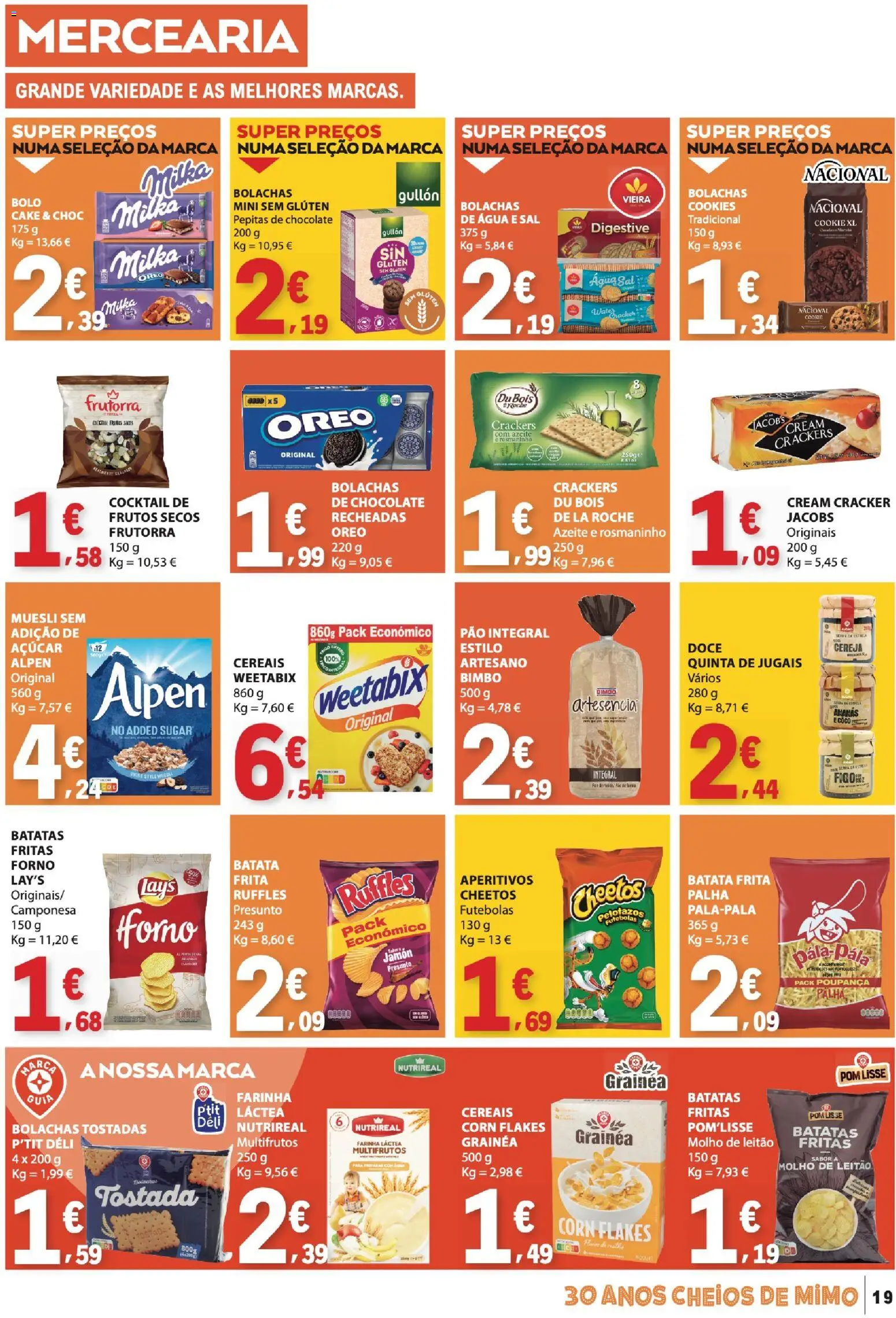 E.Leclerc folheto │ válido de 27/08/2026 | Página: 19 | Produtos: Bolachas, Frutas, Batatas fritas, Coco