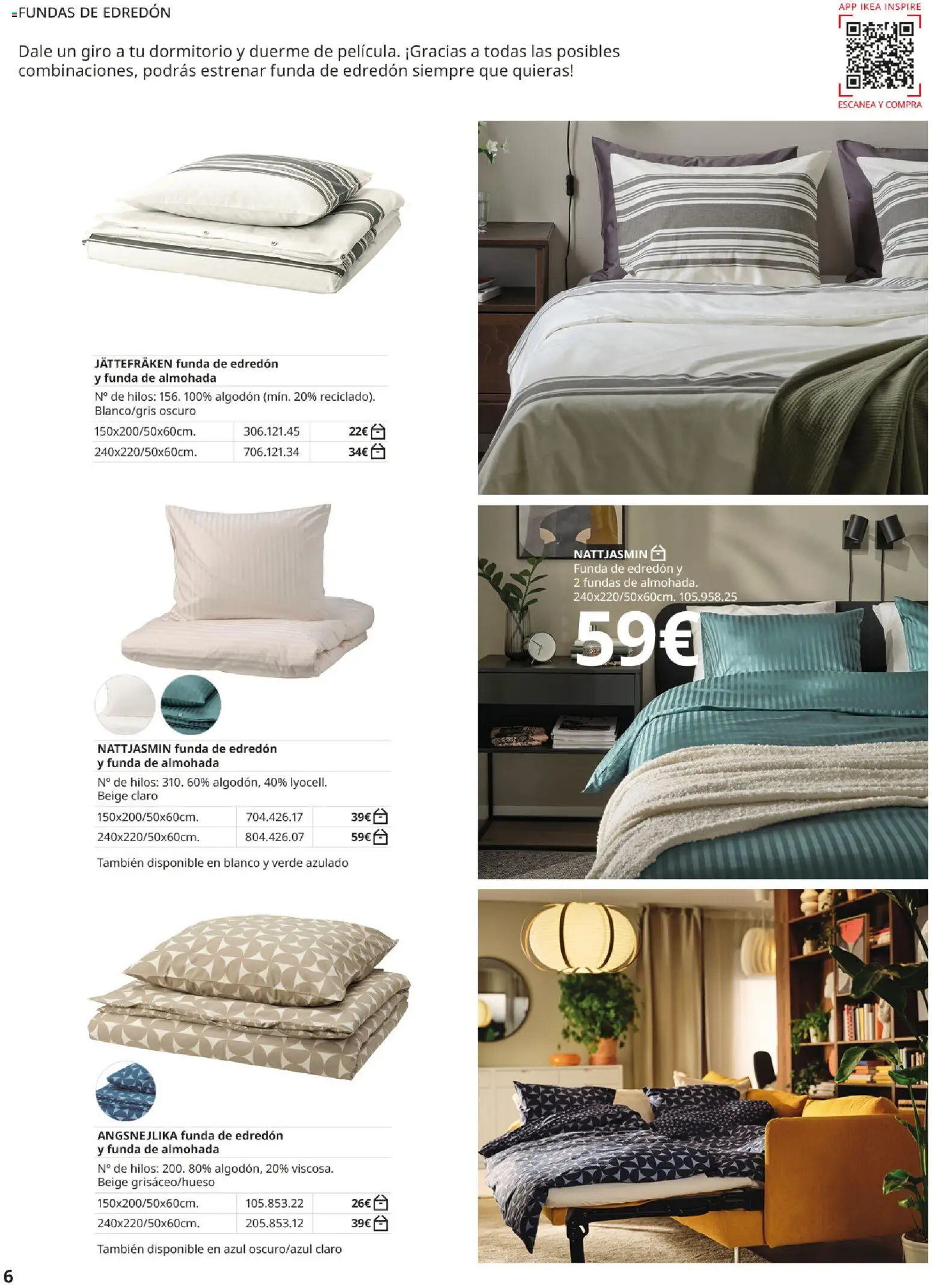 IKEA - Ropa de cama │ válido desde el 01/09/2026 | Página: 6 | Productos: Edredón, Funda, Algodón, Almohada
