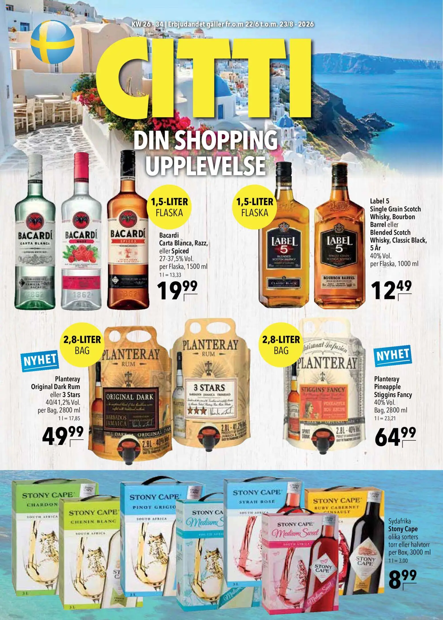CITTI Markt Schweden-Werbung – gültig ab 22.06.2026 | Seite: 1 | Produkte: Bacardi, Rum, Bourbon