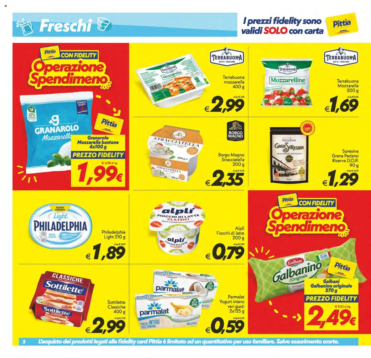 Volantino SuperConveniente del 19.05.2026 | Pagina: 2 | Prodotti: Yogurt, Fiocchi, Formaggio, Stracciatella