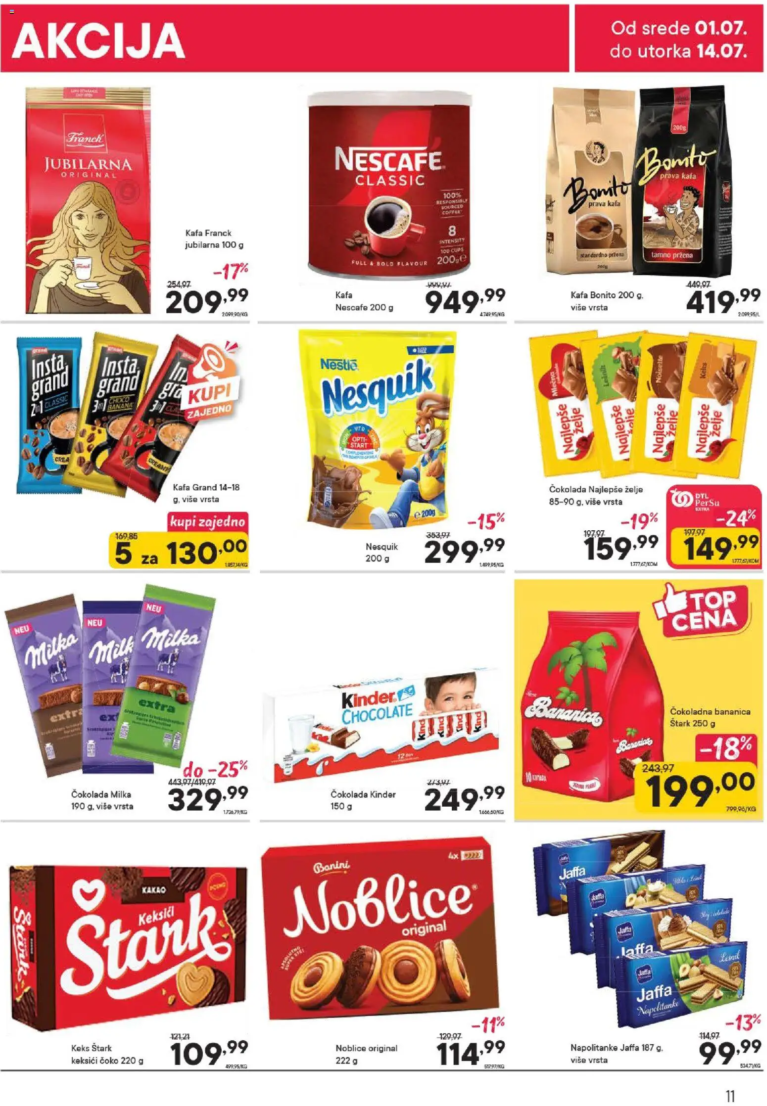 PerSu katalog - važi od 01.07.2026 | Strana: 11 | Proizvode: Noblice, Kafa, Čokolada, Nesquik