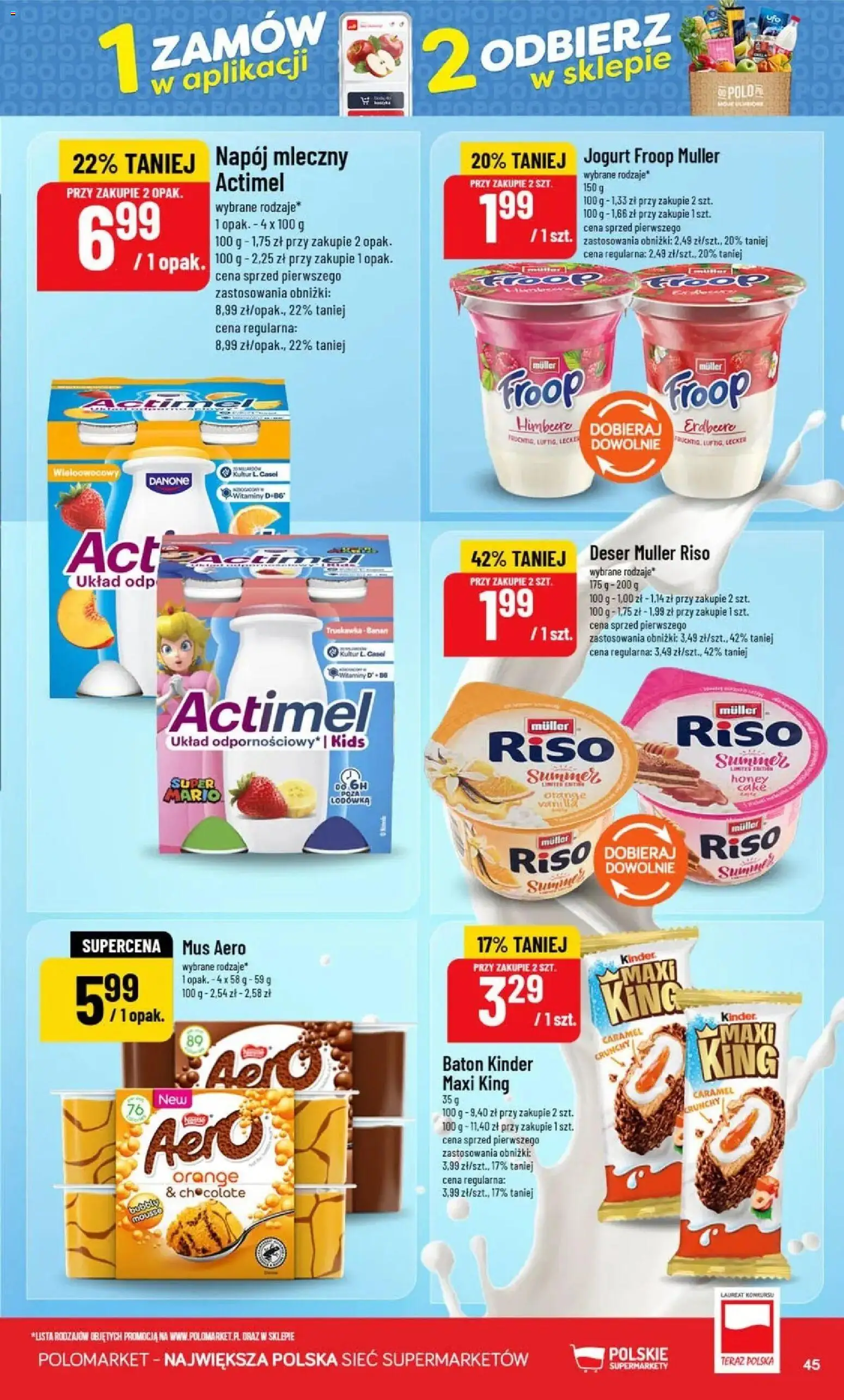 Nowa POLOmarket gazetka od jutra 23.09.2026 | Strona: 45 | Produkty: Lodówka, Baton, Actimel, Jogurt