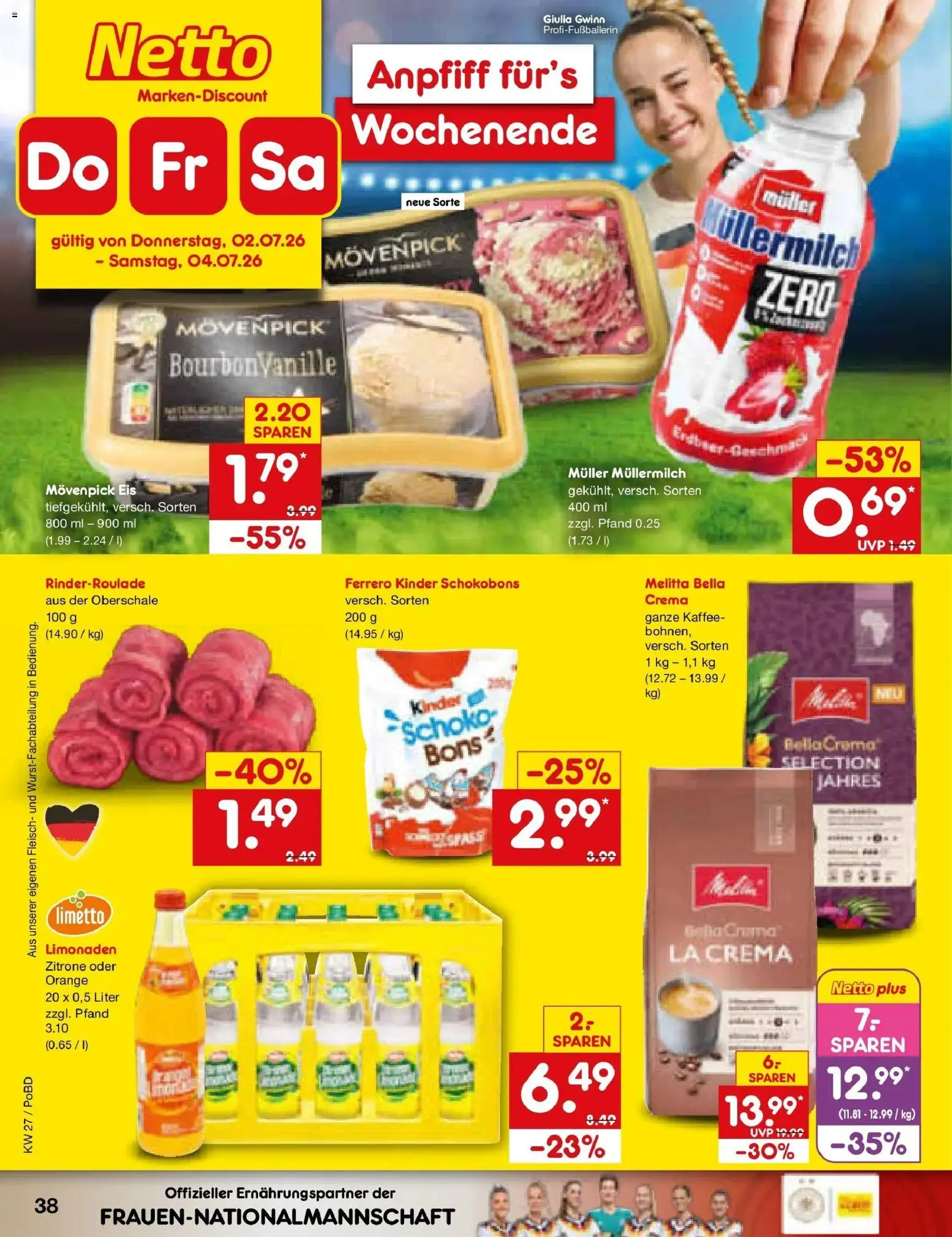 Netto Marken-Discount Prospekt Selb – gültig ab 29.06.2026 | Seite: 56 | Produkte: Movenpick eis, Müllermilch, Muller mullermilch, Eis