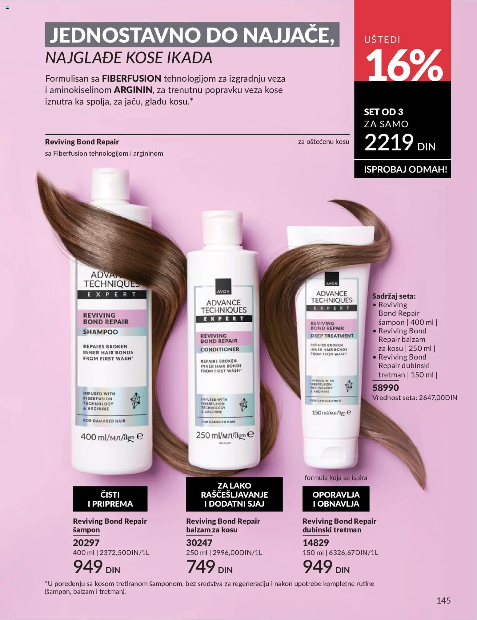 AVON katalog - važi od 01.08.2026 | Strana: 145 | Proizvode: Šampon, Balzam, Balzam za kosu