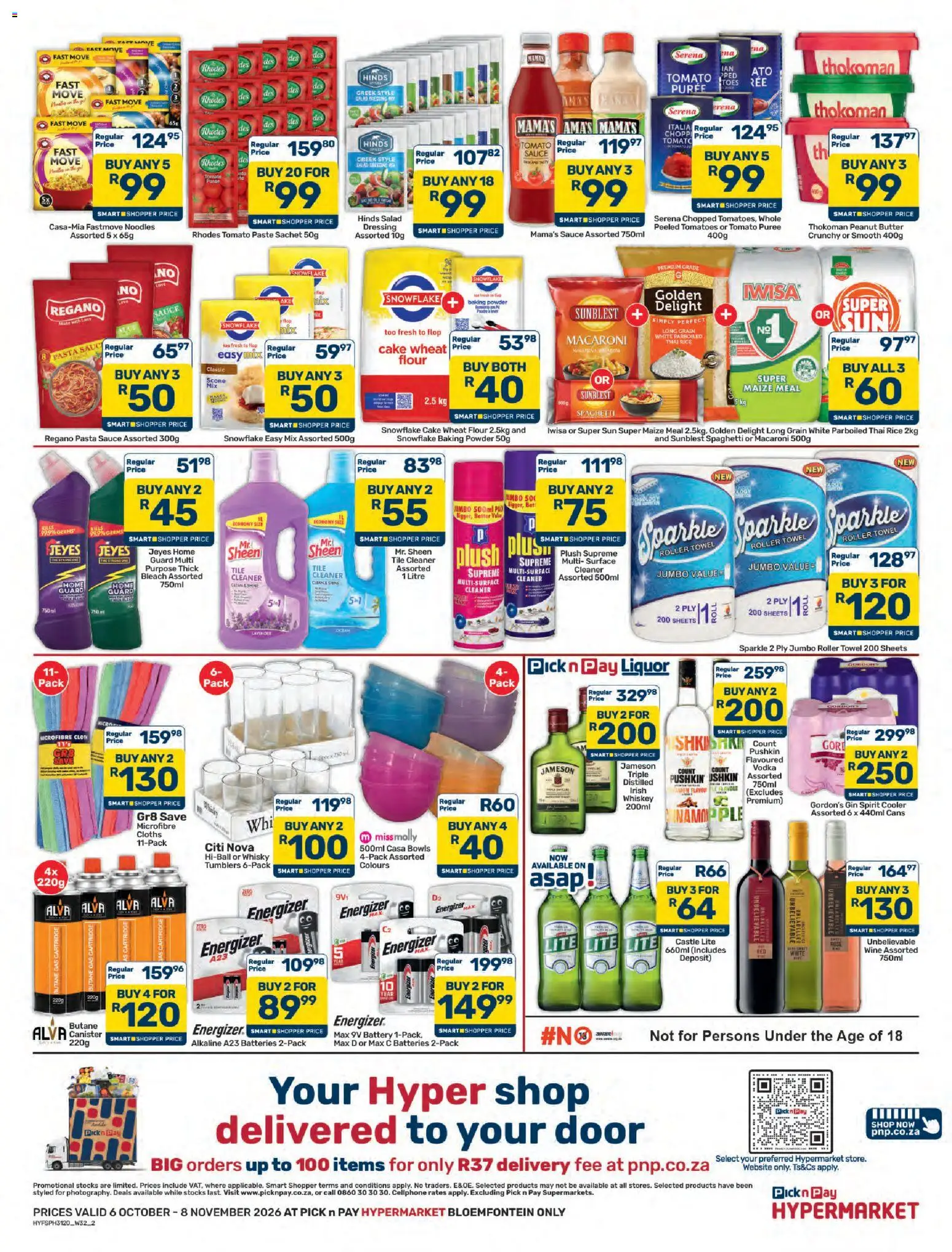 New Pick n Pay catalogue – valid from 06/10/2026 | Page: 2 | Products: Gordon's Gin, Noodles, Salad, Sauce